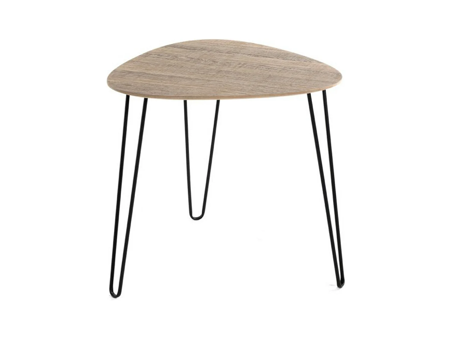 Table d'Appoint Design "Rodry" 43cm Chêne & Noir