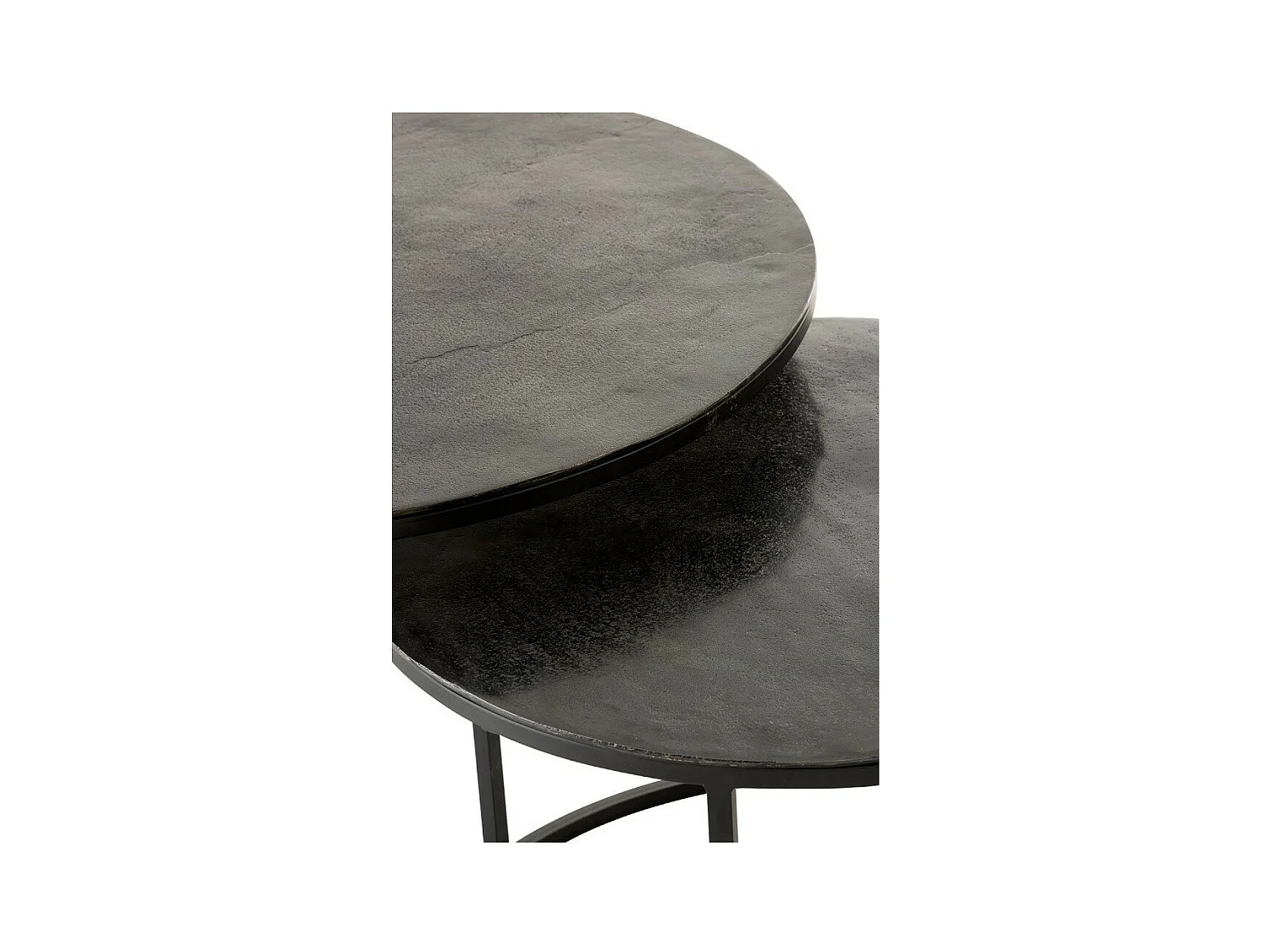 Mesa auxiliar Lilith de metal negro L 75 cm - Lote de 3