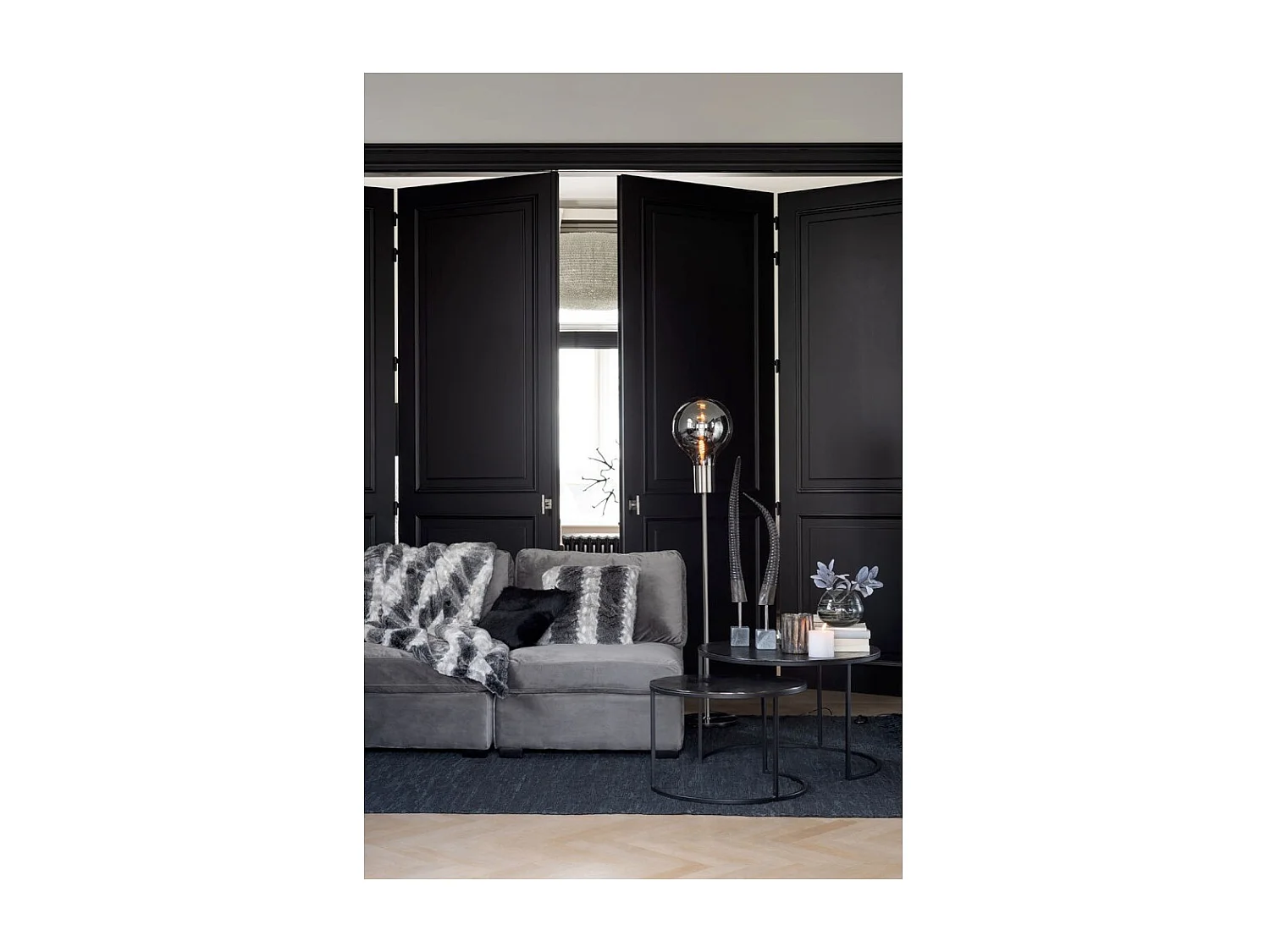 Lot de 3 Tables Gigognes "Oxidize" 80cm Noir