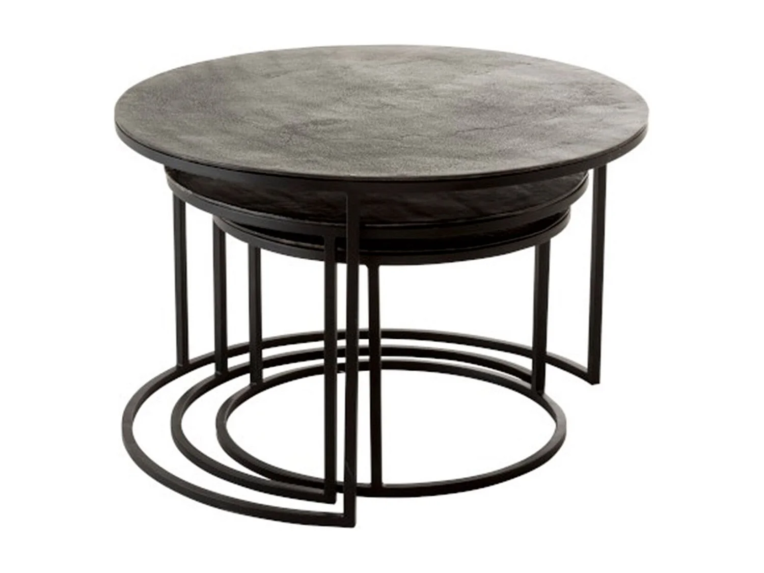 Lot de 3 Tables Gigognes "Oxidize" 80cm Noir