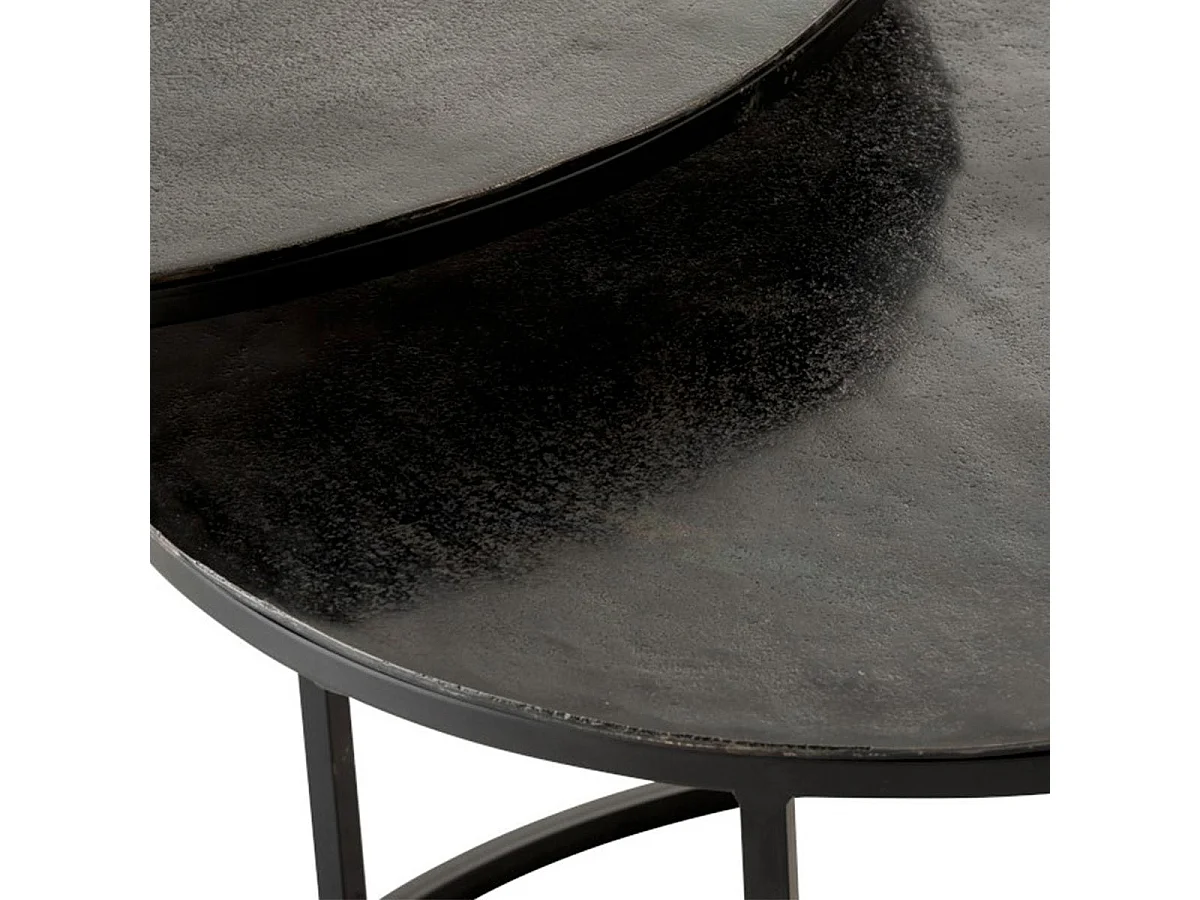 Lot de 3 Tables Gigognes "Oxidize" 80cm Noir