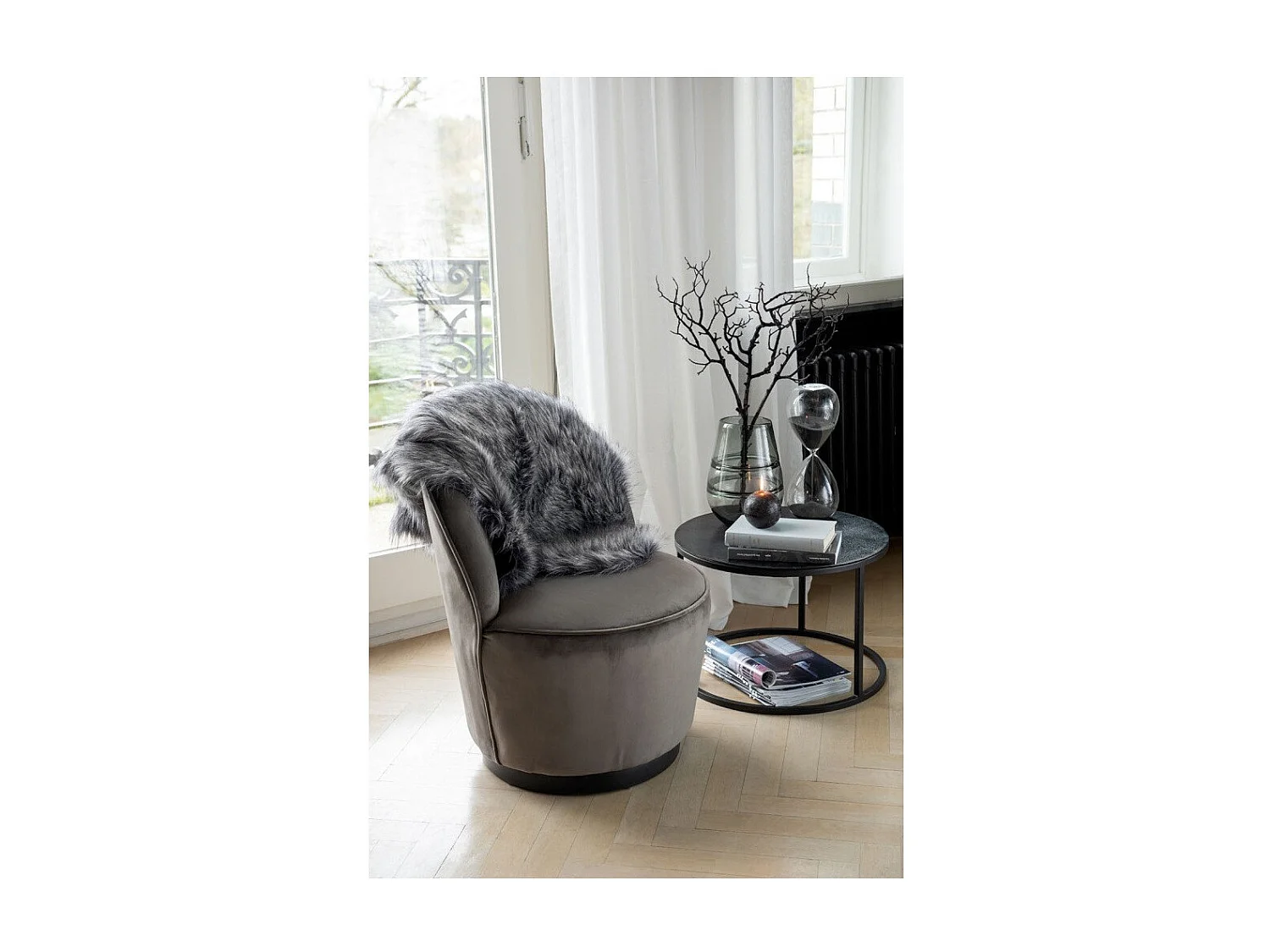 Lot de 3 Tables Gigognes "Oxidize" 80cm Noir