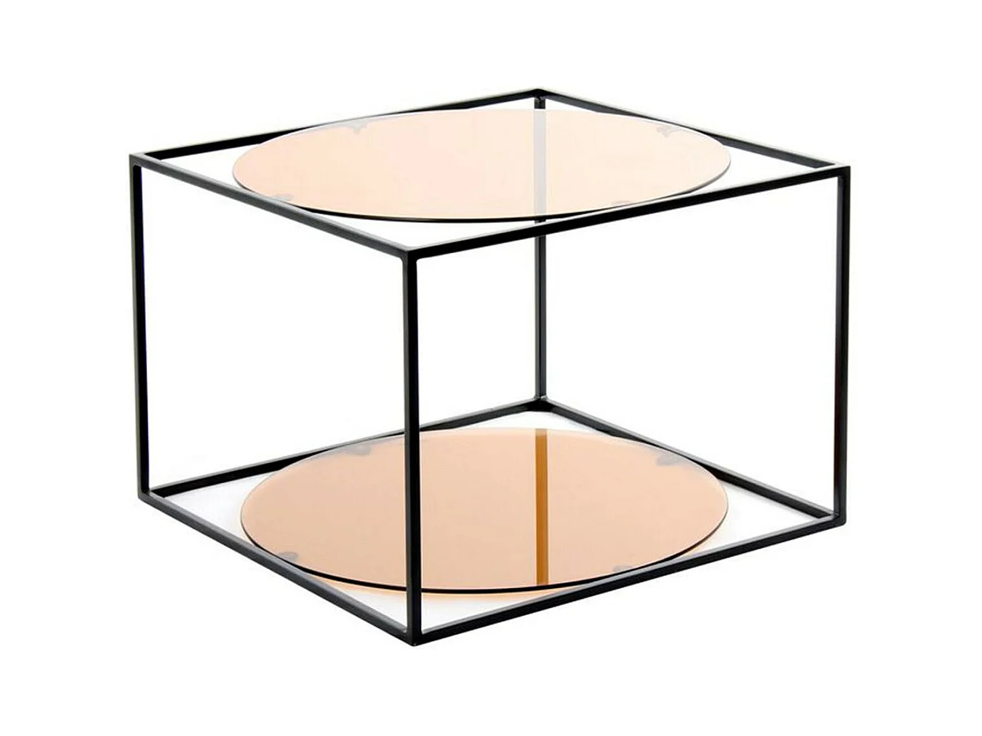 Table d'Appoint Design "Cody" 50cm Terracotta & Noir