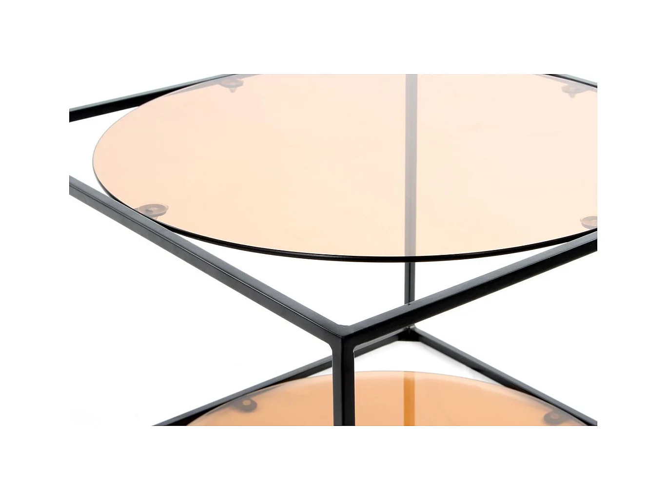 Table d'Appoint Design "Cody" 50cm Terracotta & Noir