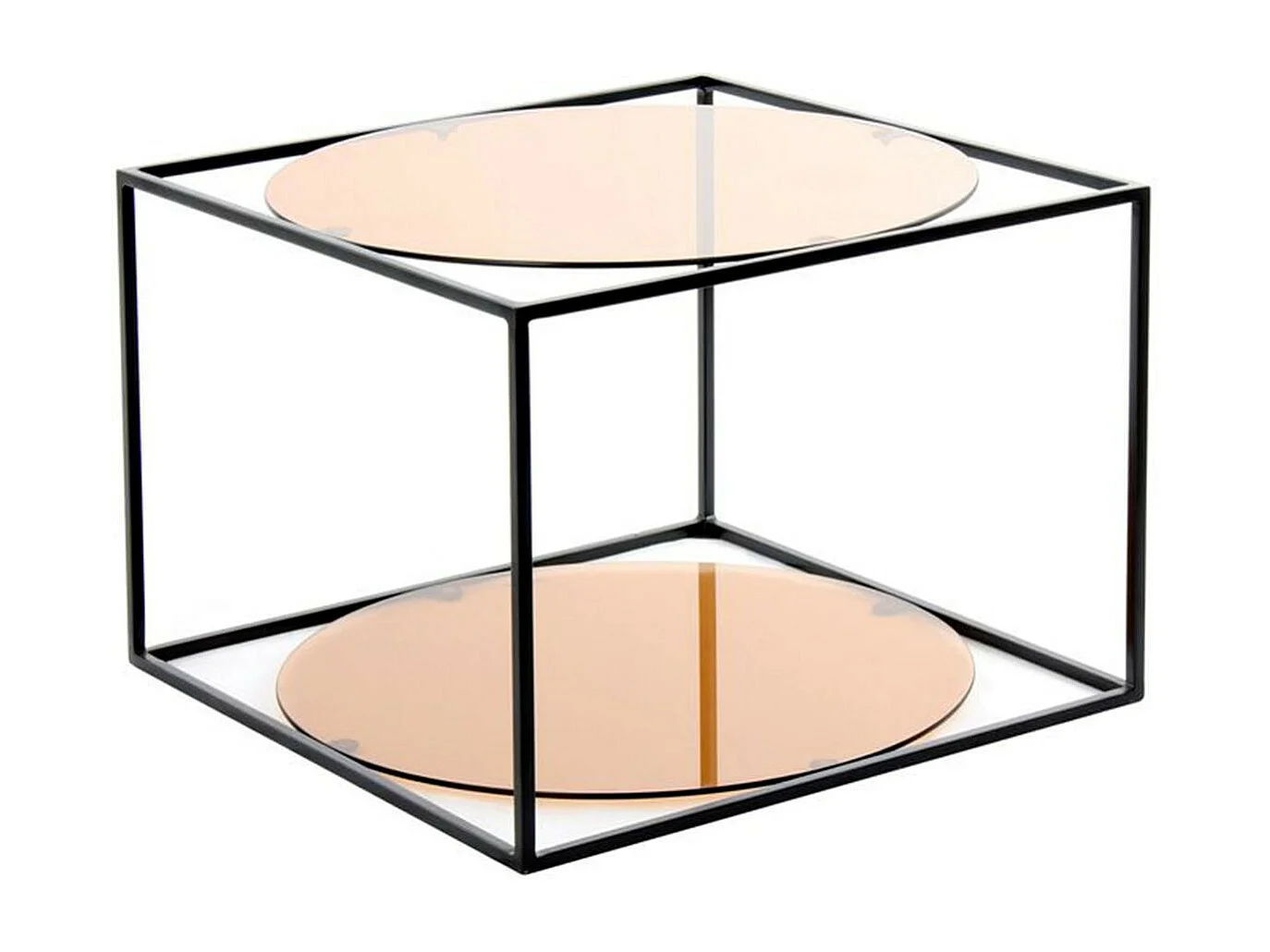 Table d'Appoint Design "Cody" 50cm Terracotta & Noir