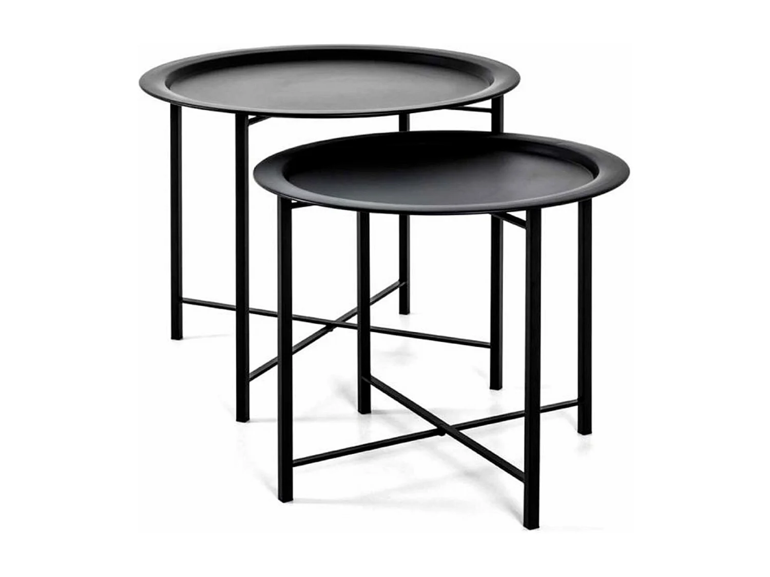 Lot de 2 Tables d'Appoint Design "Gabin" 62cm Noir