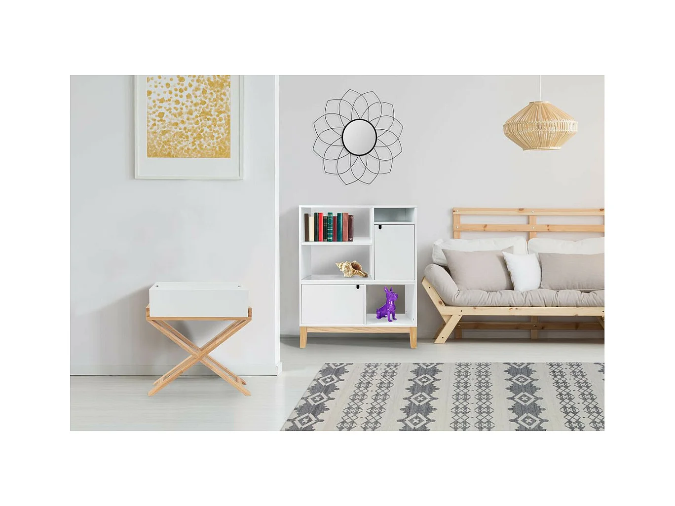 Table d'Appoint Design "Valérie" 58cm Blanc