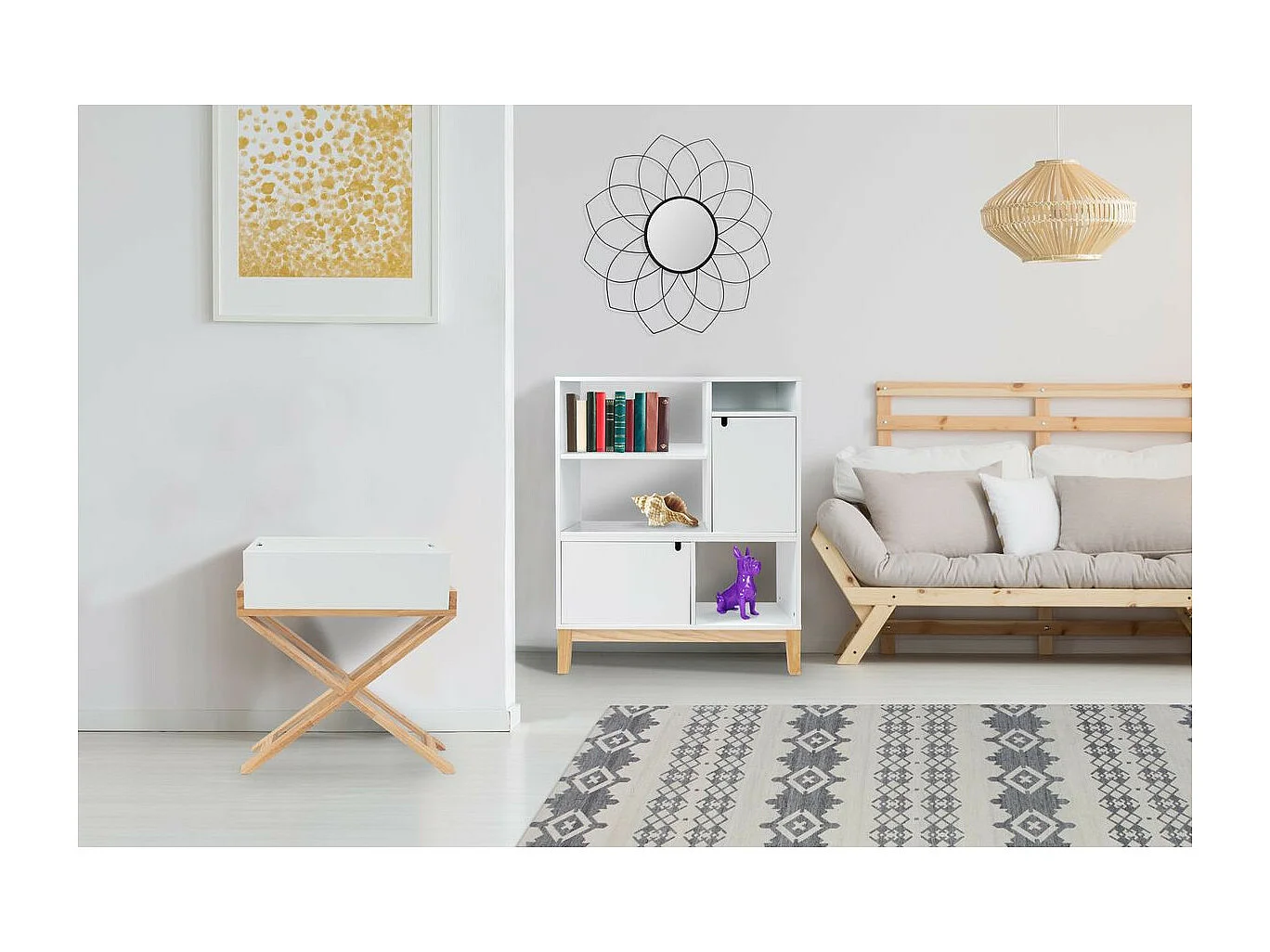 Table d'Appoint Design "Valérie" 58cm Blanc