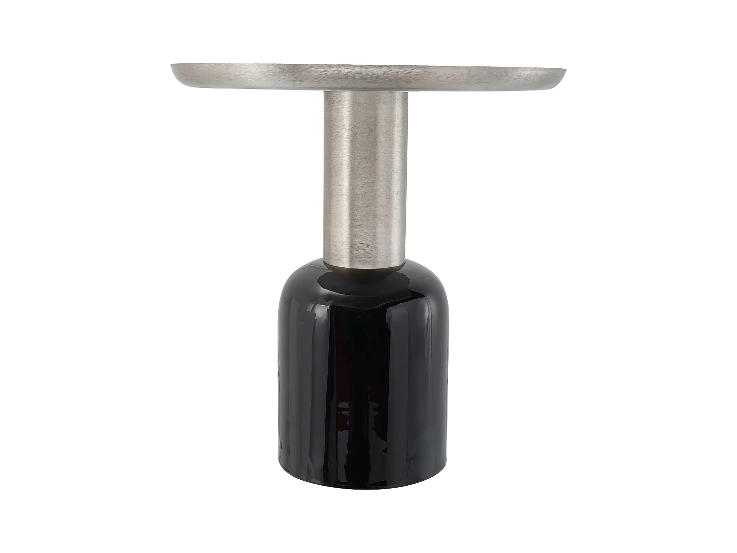 Table d'Appoint Design "Yeza" 49cm Noir & Argent