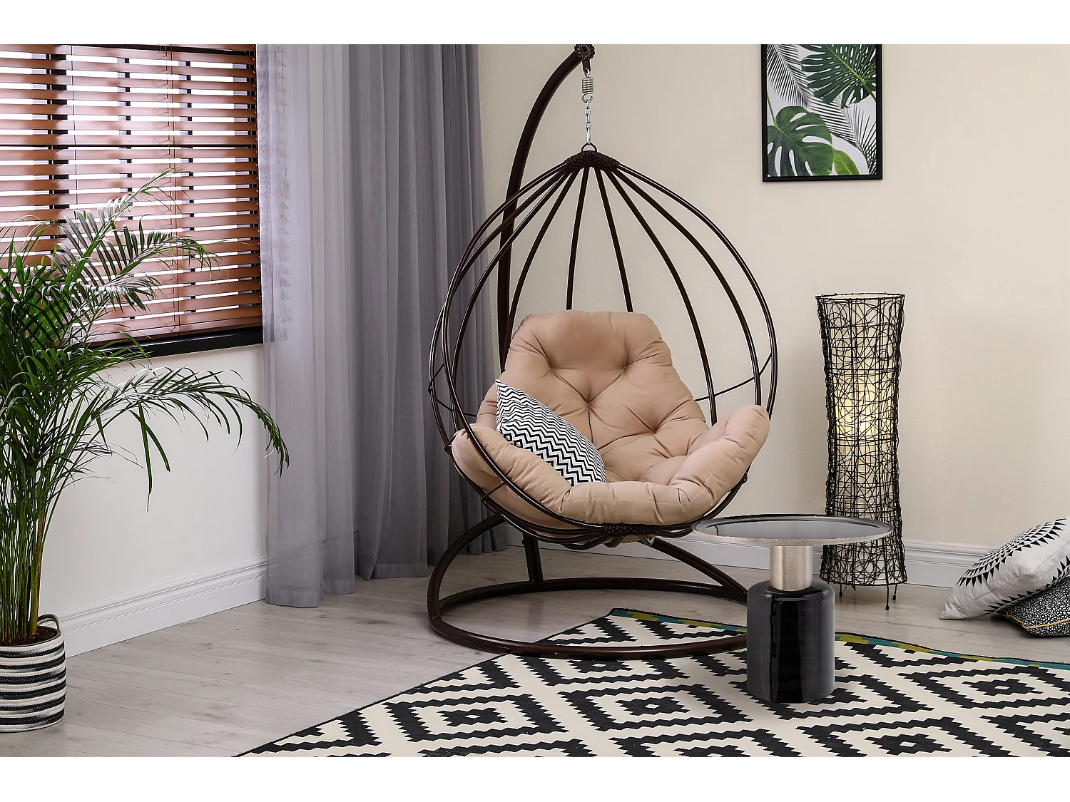 Floraya - Bijzettafel - Art Deco 725 Zwart / Zilver