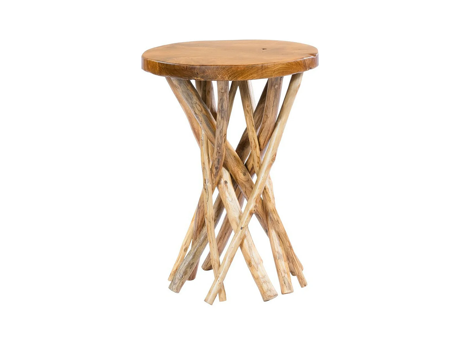 Table d'Appoint en Bois "Radix" 55cm Naturel Brillant