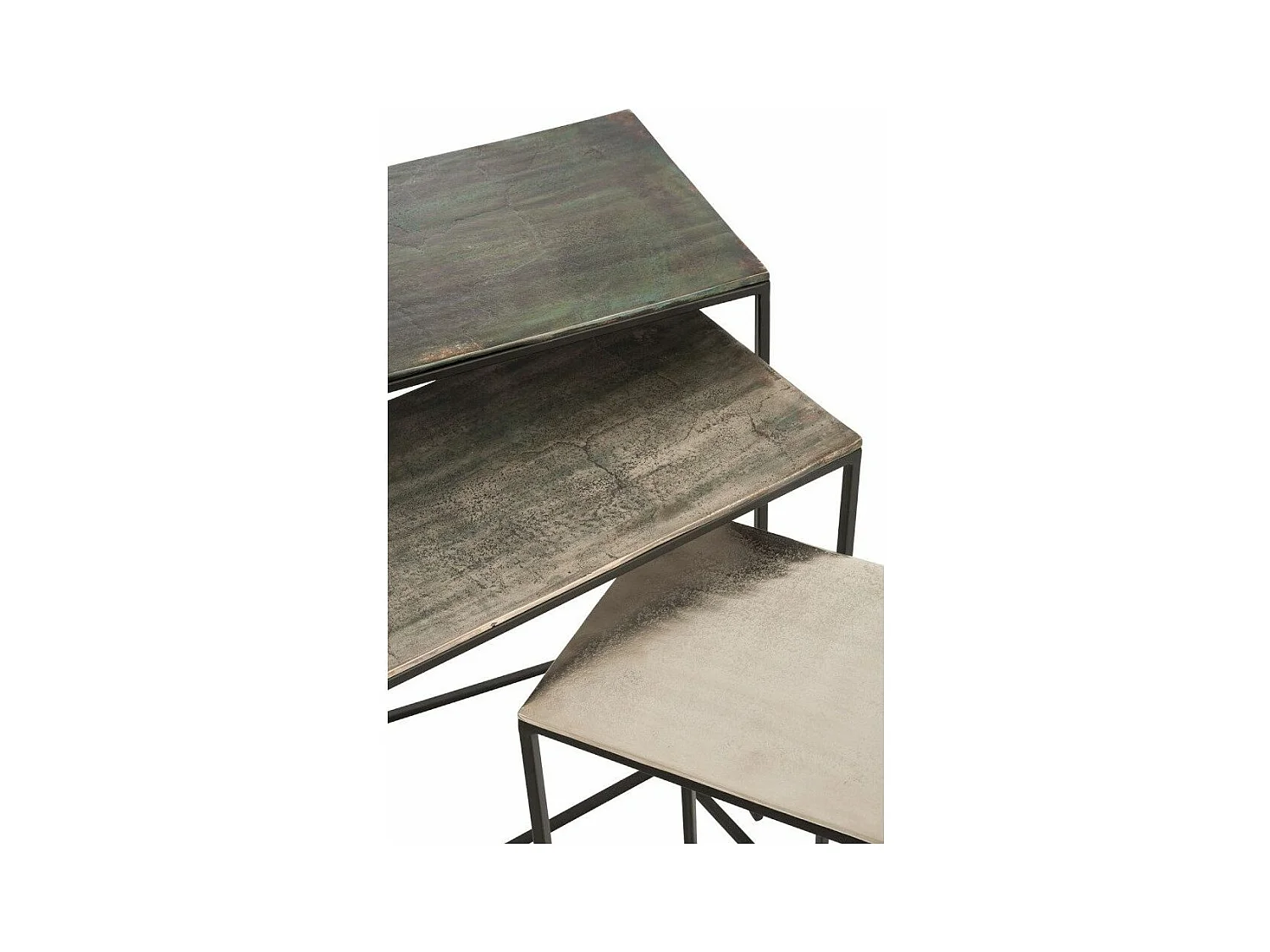 Lot de 3 Tables Gigognes Design "Slim" 65cm Noir