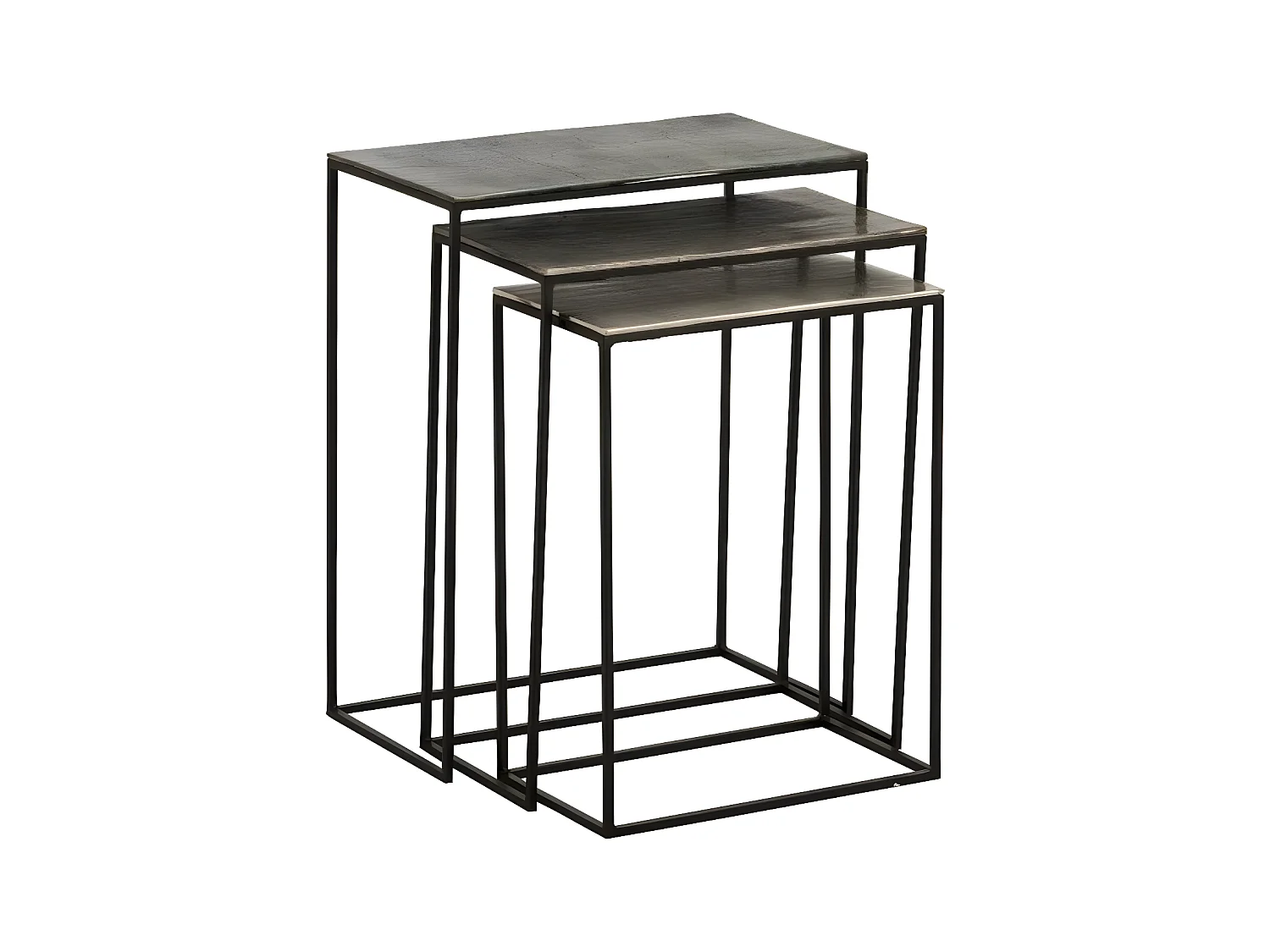 Lot de 3 Tables Gigognes Design "Slim" 65cm Noir
