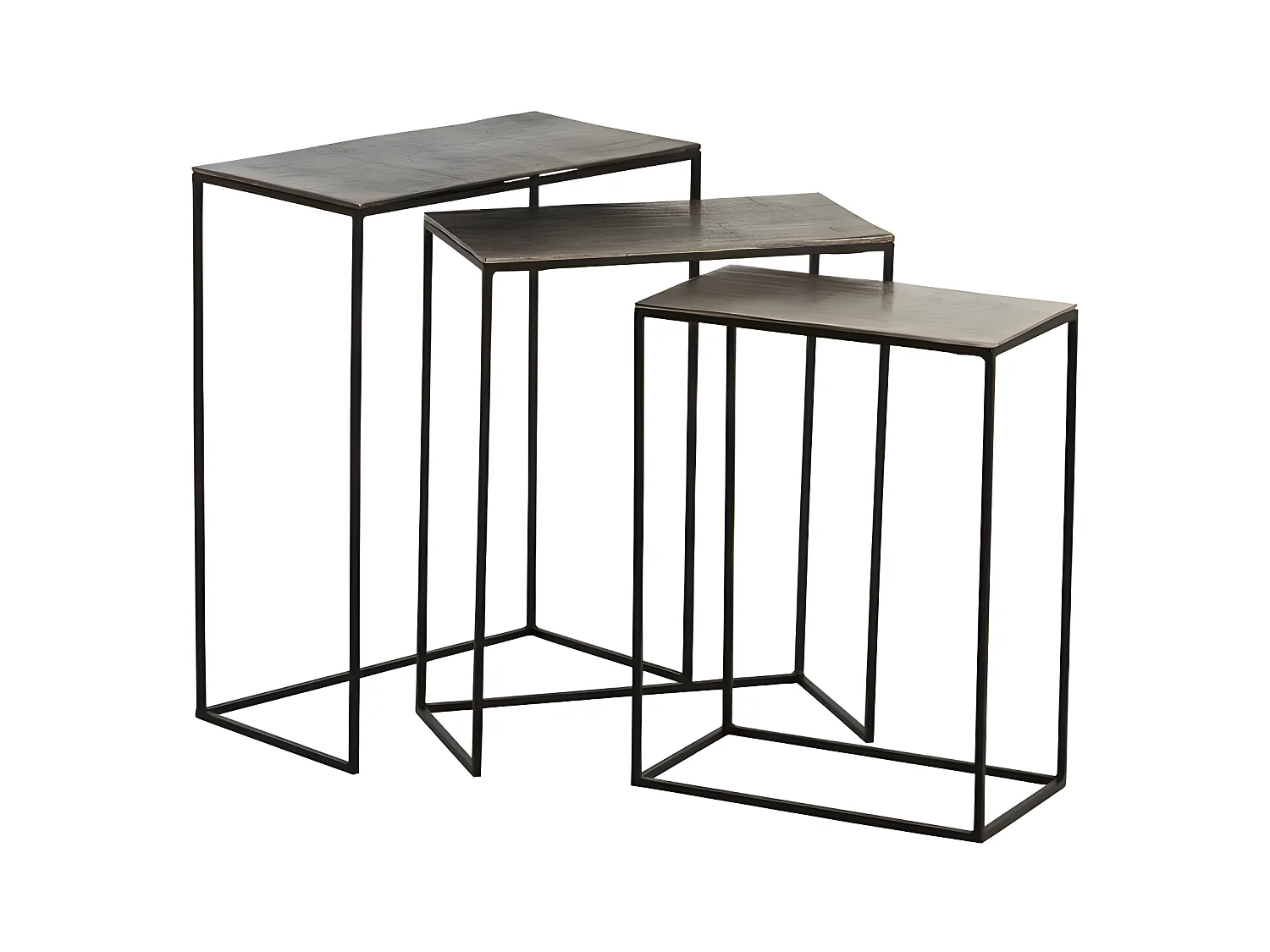 Mesa nido Liath de metal negro - Lote de 3