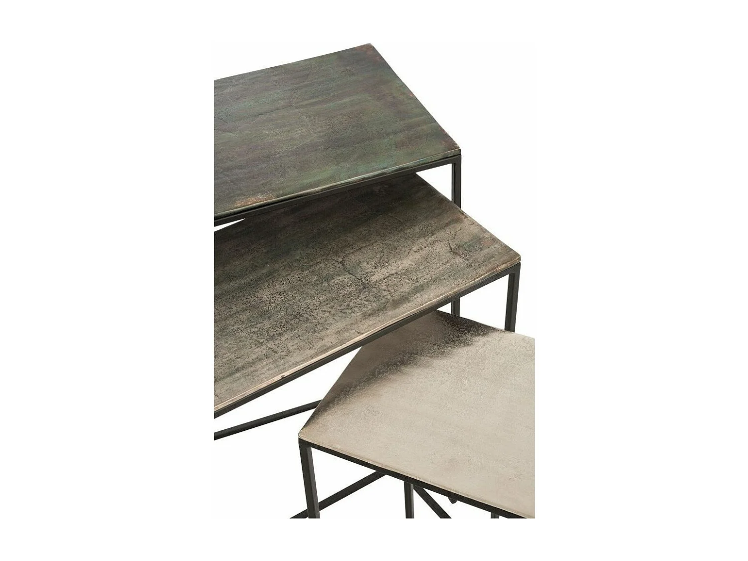 Lot de 3 Tables Gigognes Design "Slim" 65cm Noir