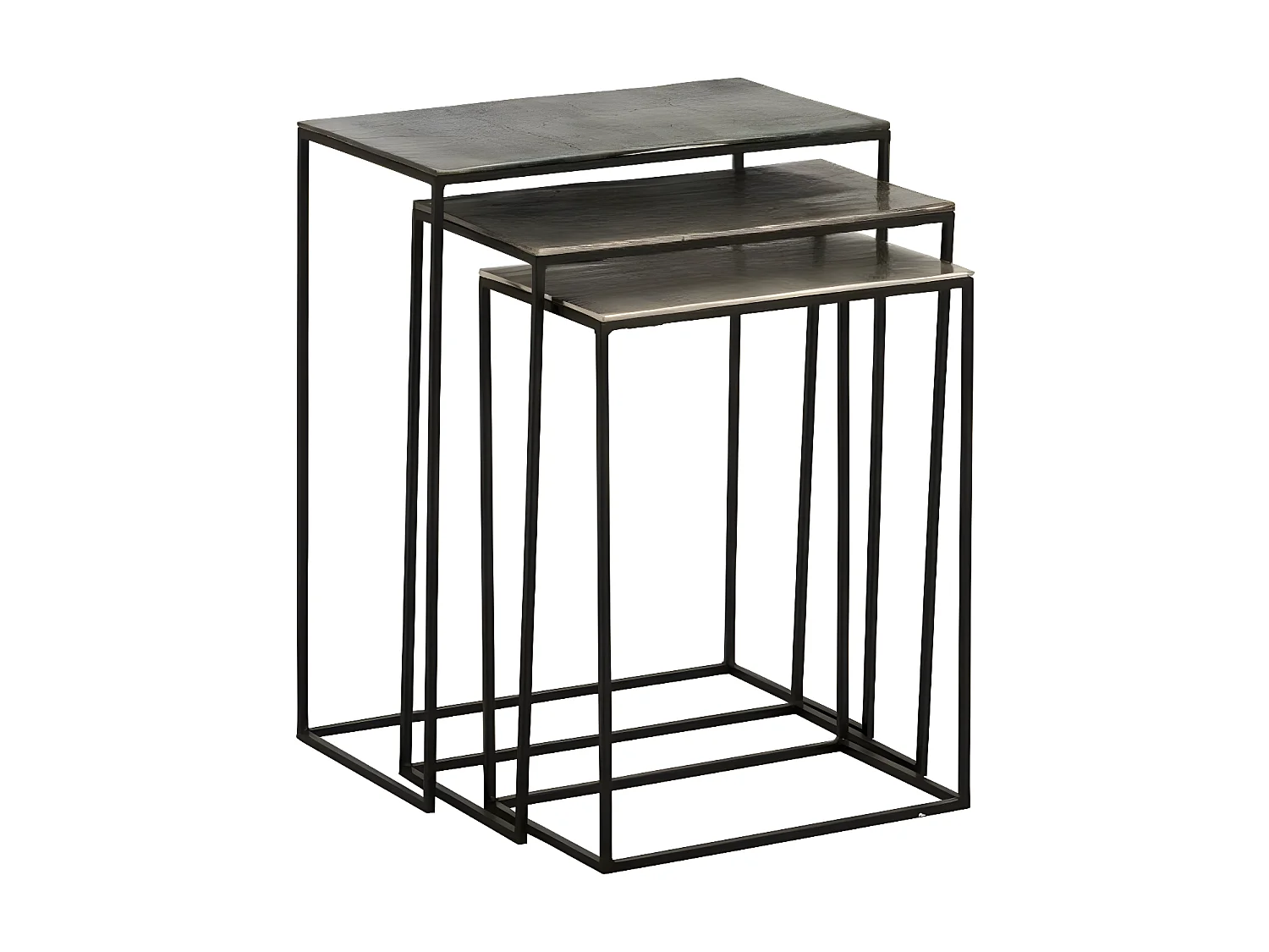 Lot de 3 Tables Gigognes Design "Slim" 65cm Noir