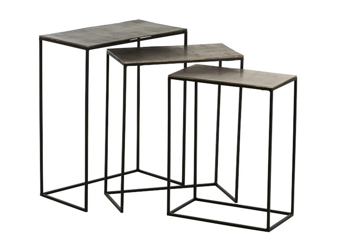 Lot de 3 Tables Gigognes Design "Slim" 65cm Noir