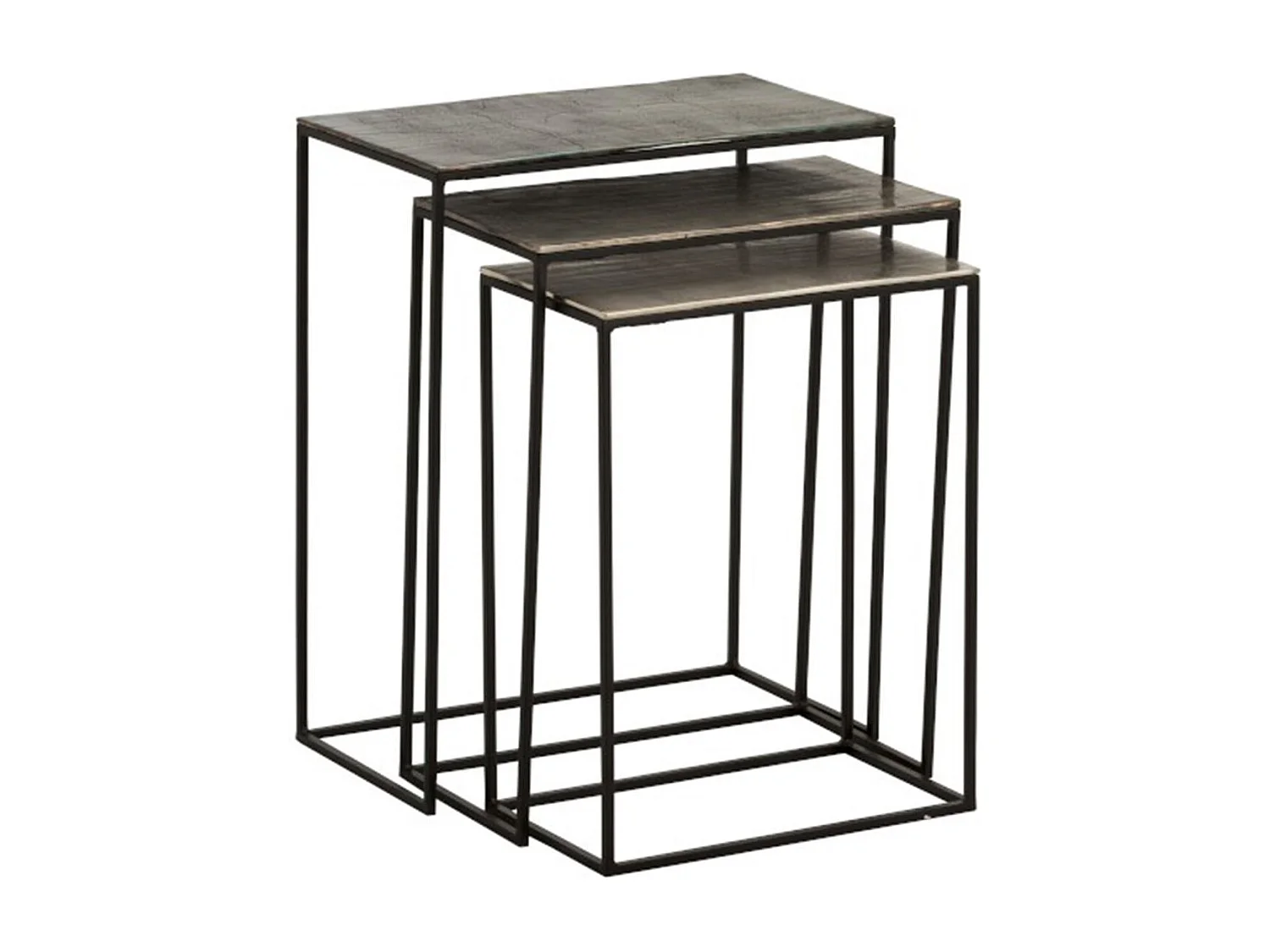 Lot de 3 Tables Gigognes Design "Slim" 65cm Noir