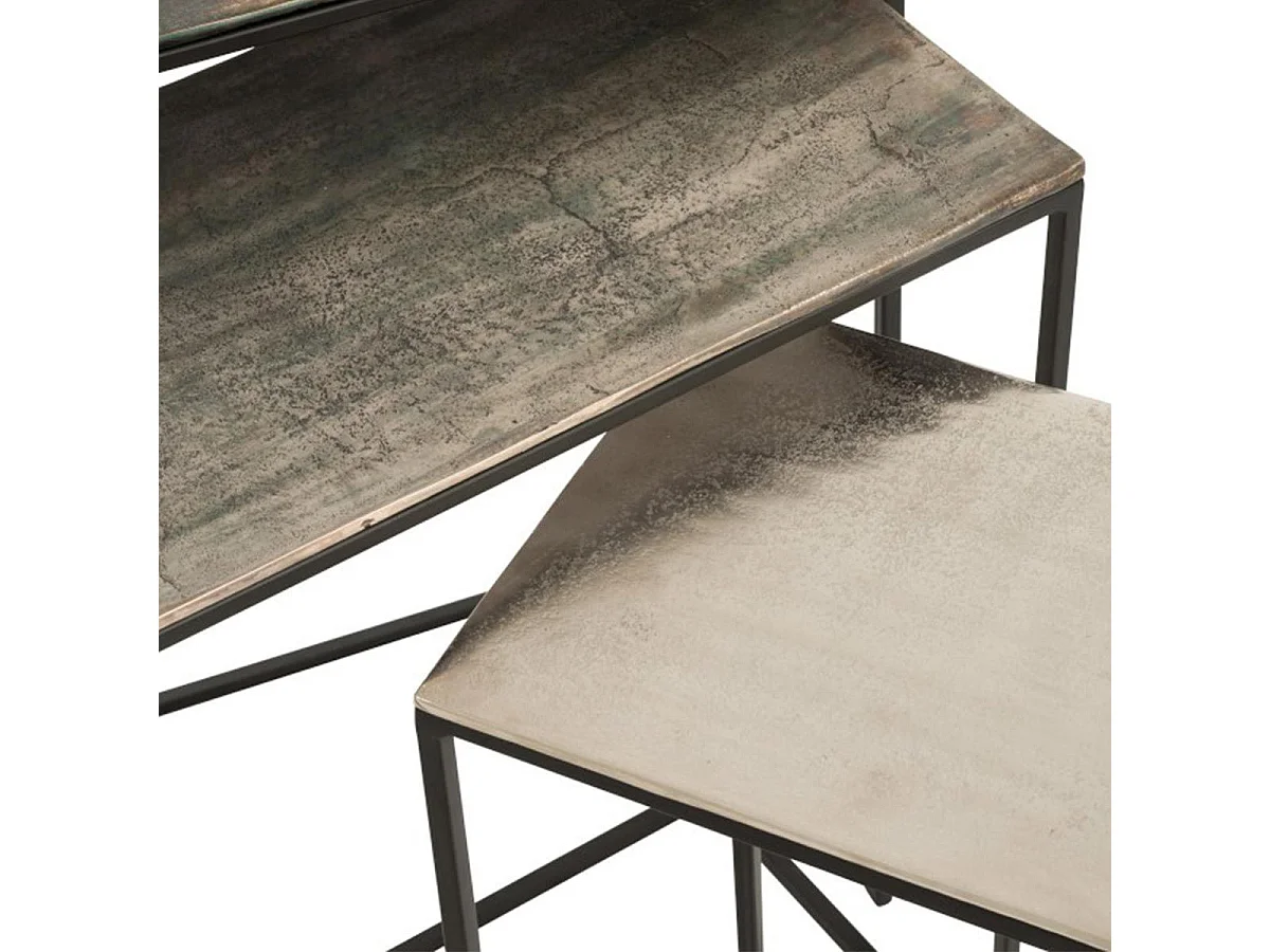 Lot de 3 Tables Gigognes Design "Slim" 65cm Noir