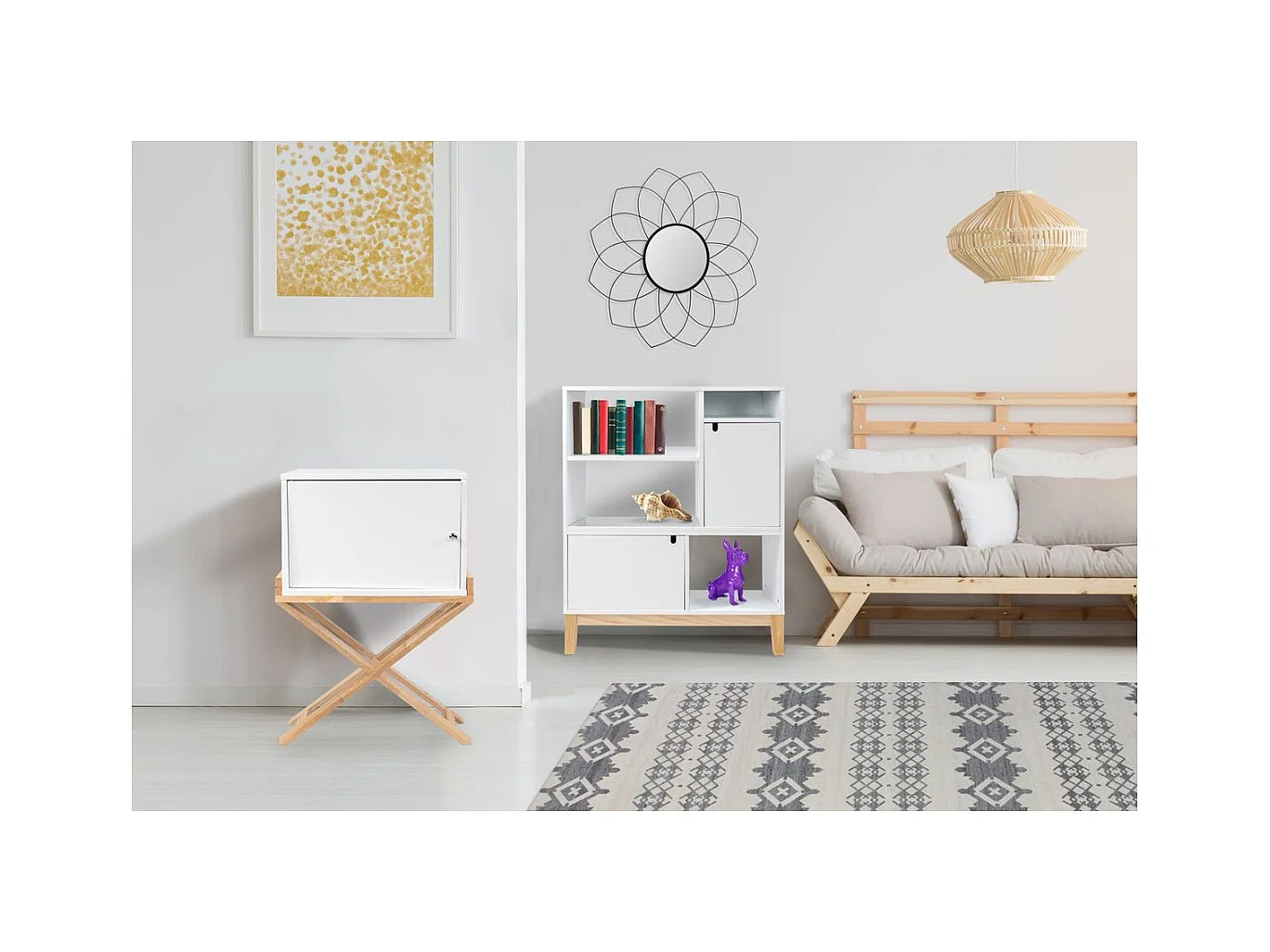 Table d'Appoint Design "Valérie" 75cm Blanc