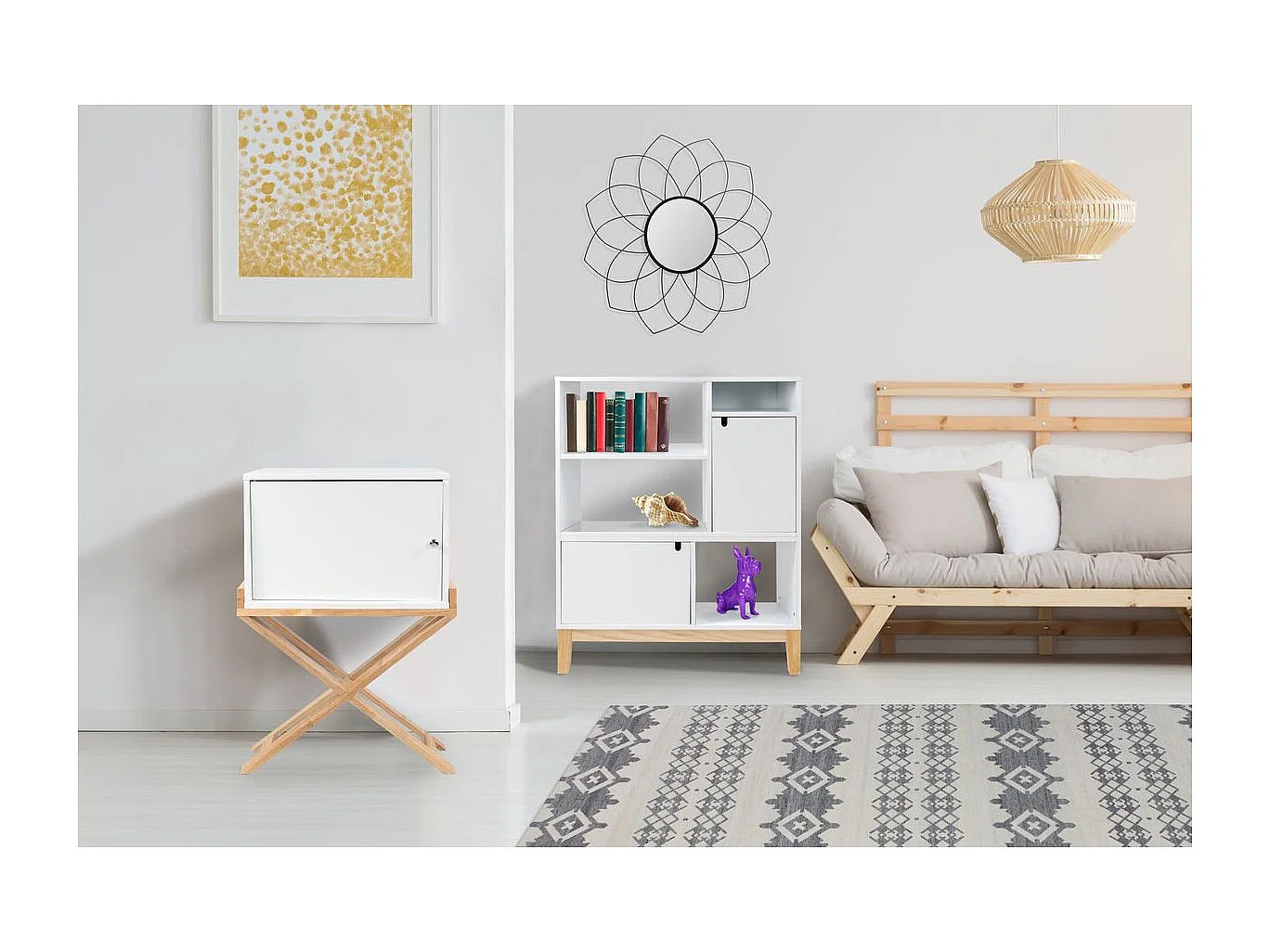 Table d'Appoint Design "Valérie" 75cm Blanc