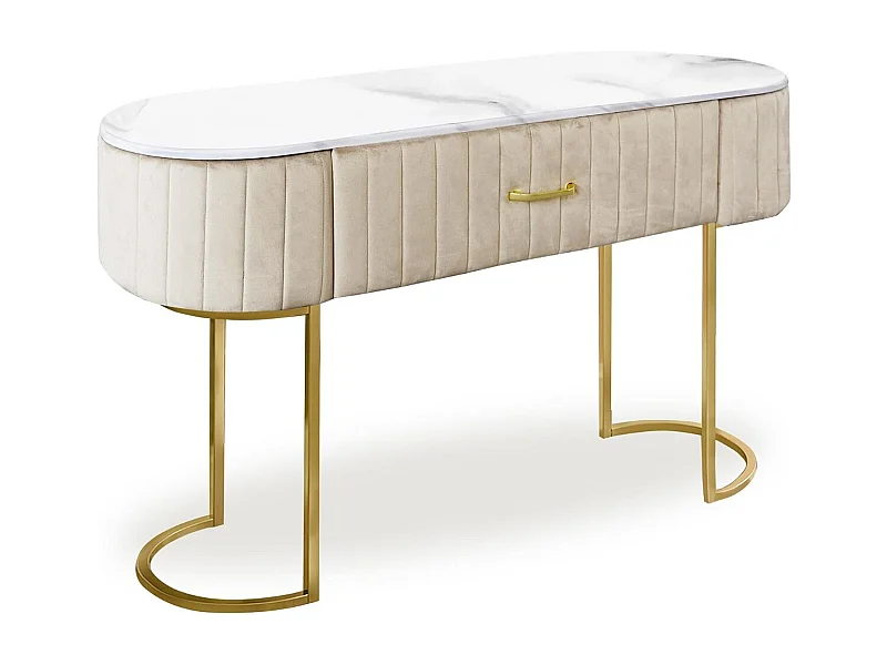 Coiffeuse Design 1 Tiroir "Lomape" 120cm Beige