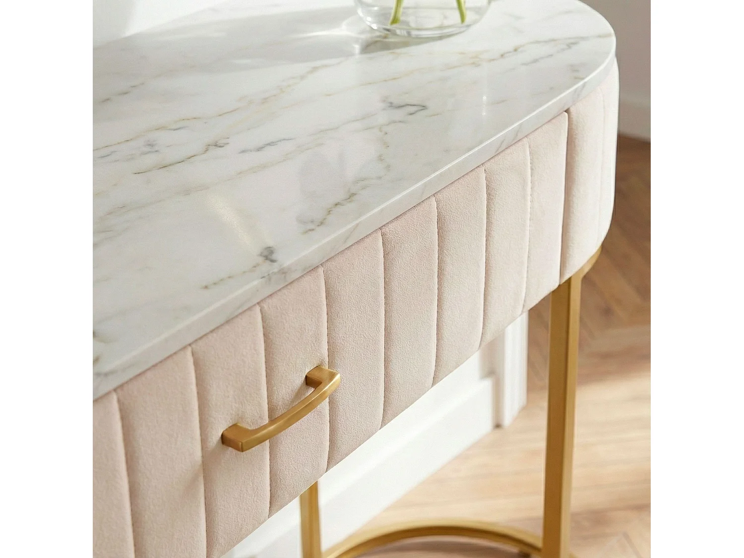 Coiffeuse Design 1 Tiroir "Lomape" 120cm Beige