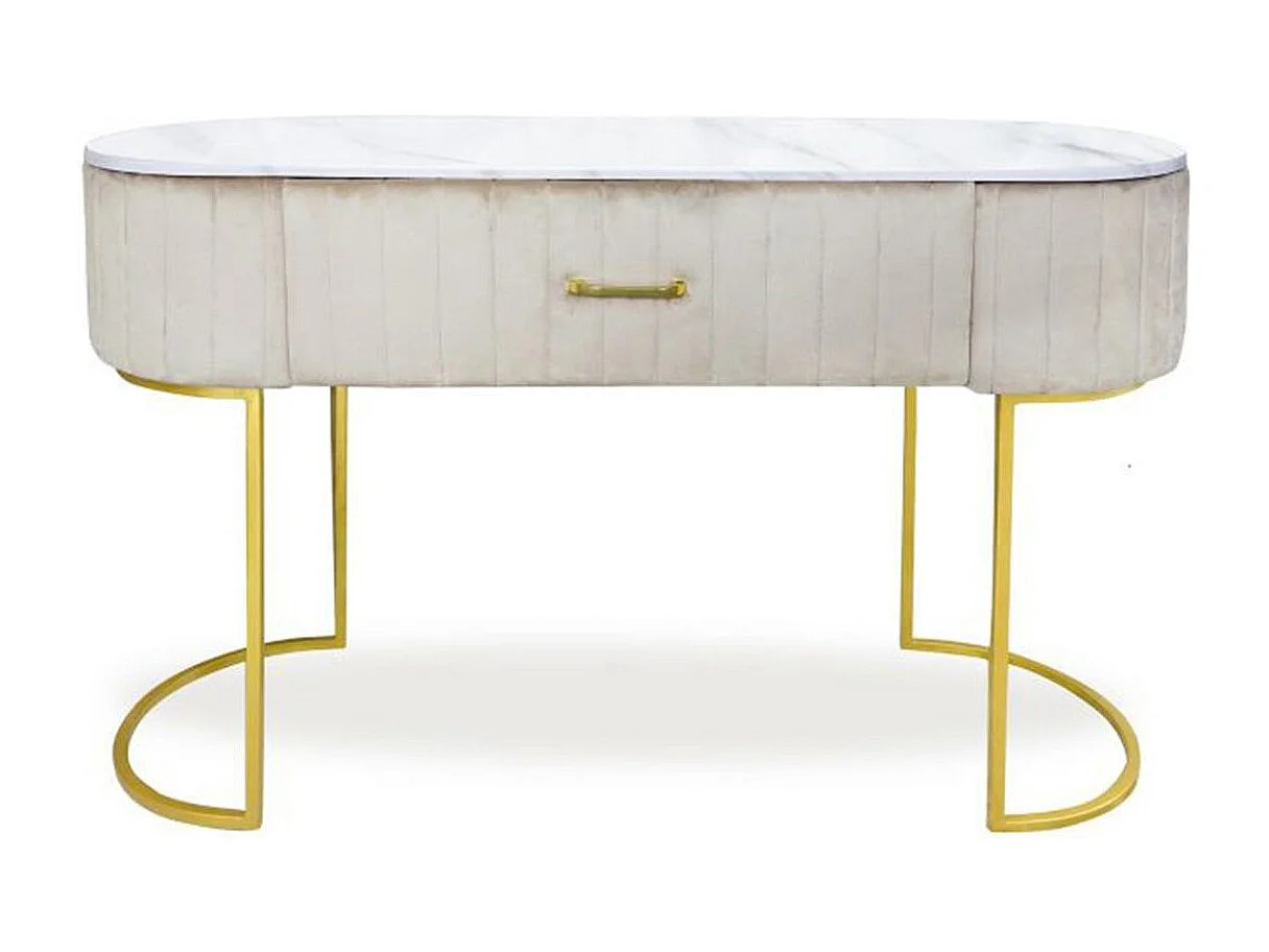 Coiffeuse Design 1 Tiroir "Lomape" 120cm Beige