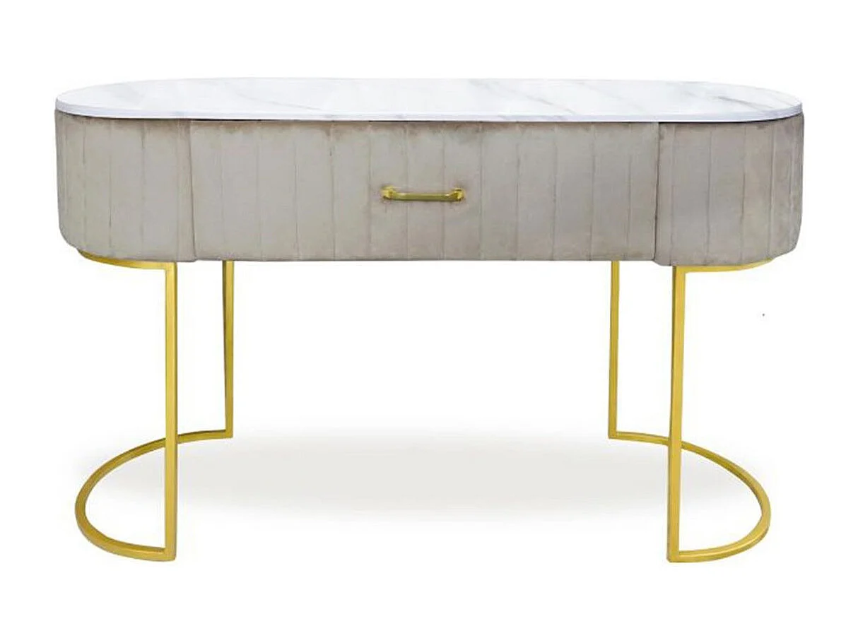 Coiffeuse Design 1 Tiroir "Lomape" 120cm Taupe