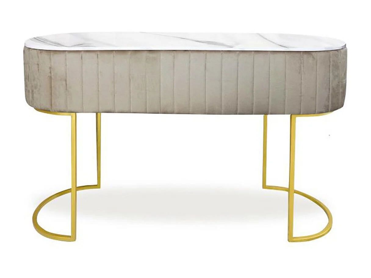 Coiffeuse Design 1 Tiroir "Lomape" 120cm Taupe