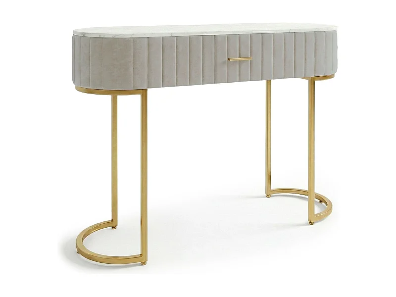 Coiffeuse Design 1 Tiroir "Lomape" 120cm Taupe