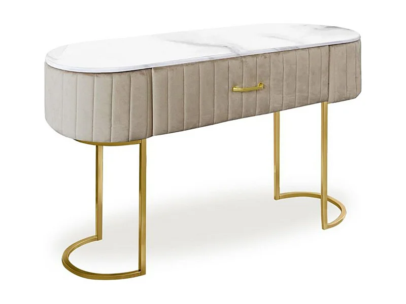 Coiffeuse Design 1 Tiroir "Lomape" 120cm Taupe