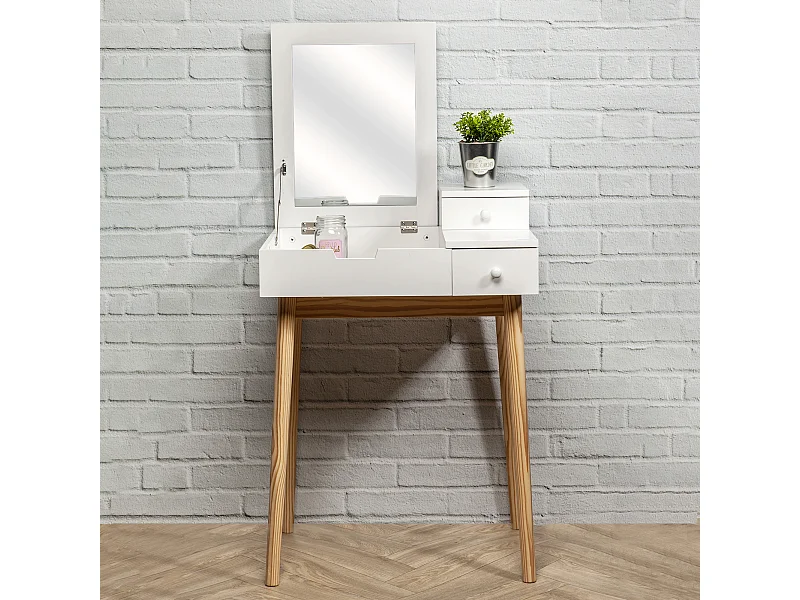 Coiffeuse Elsa 60x50x125 Cm Blanc