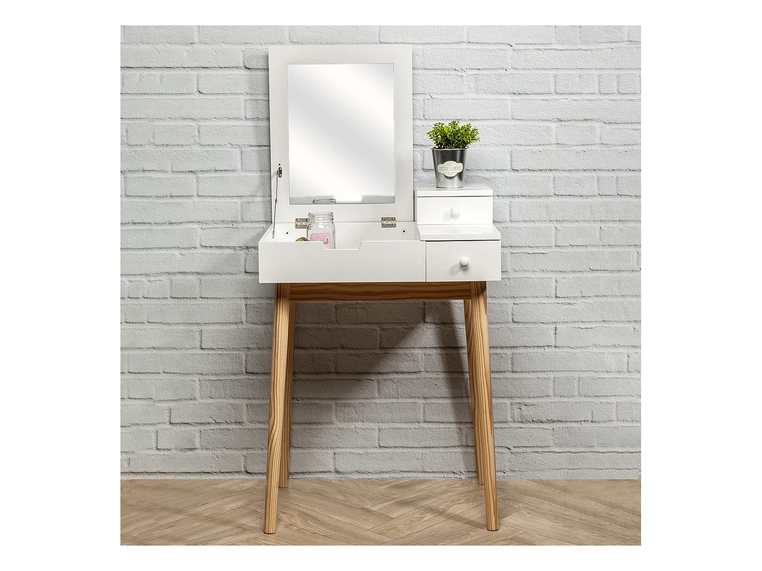 Coiffeuse Elsa 60x50x125 Cm Blanc