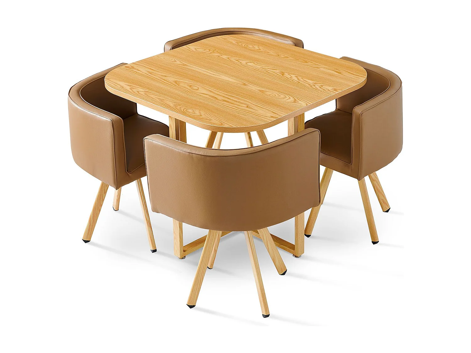 Ensemble Table de Repas & 4 Chaises Design "Norway" Taupe