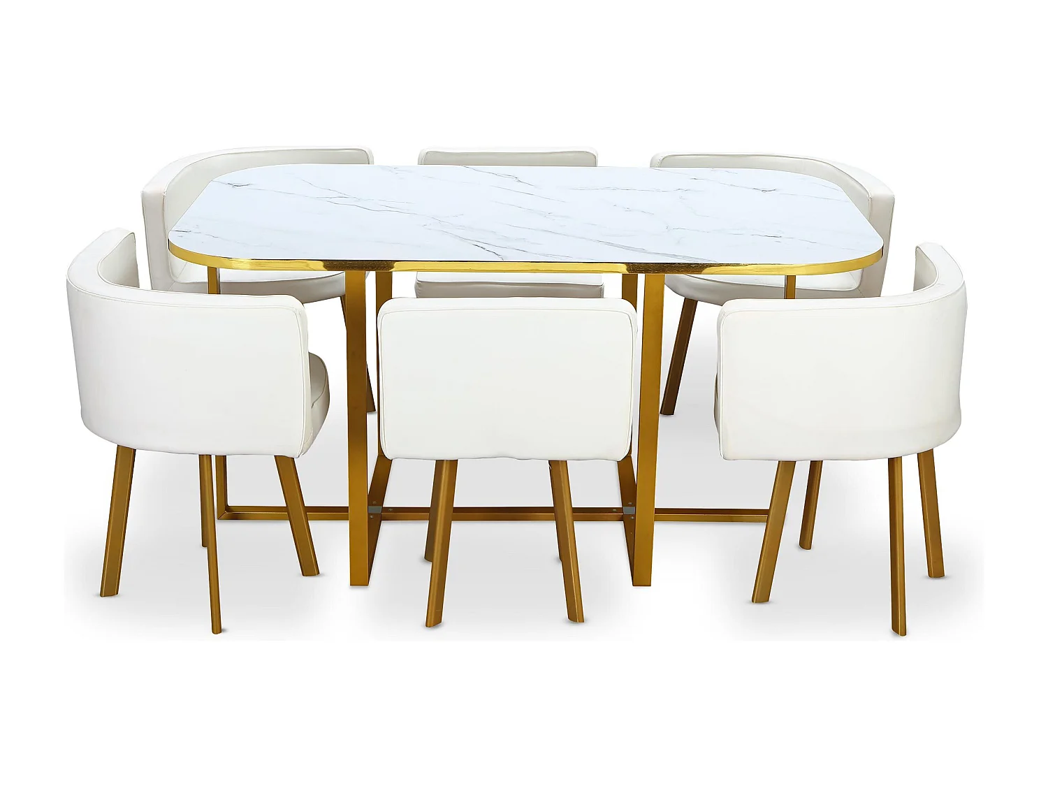 Ensemble Table & Chaises "Oslo" 150cm Blanc