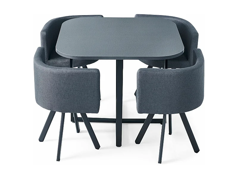 Essgruppe & 4 Design Stühle "Normi" Grau Modern