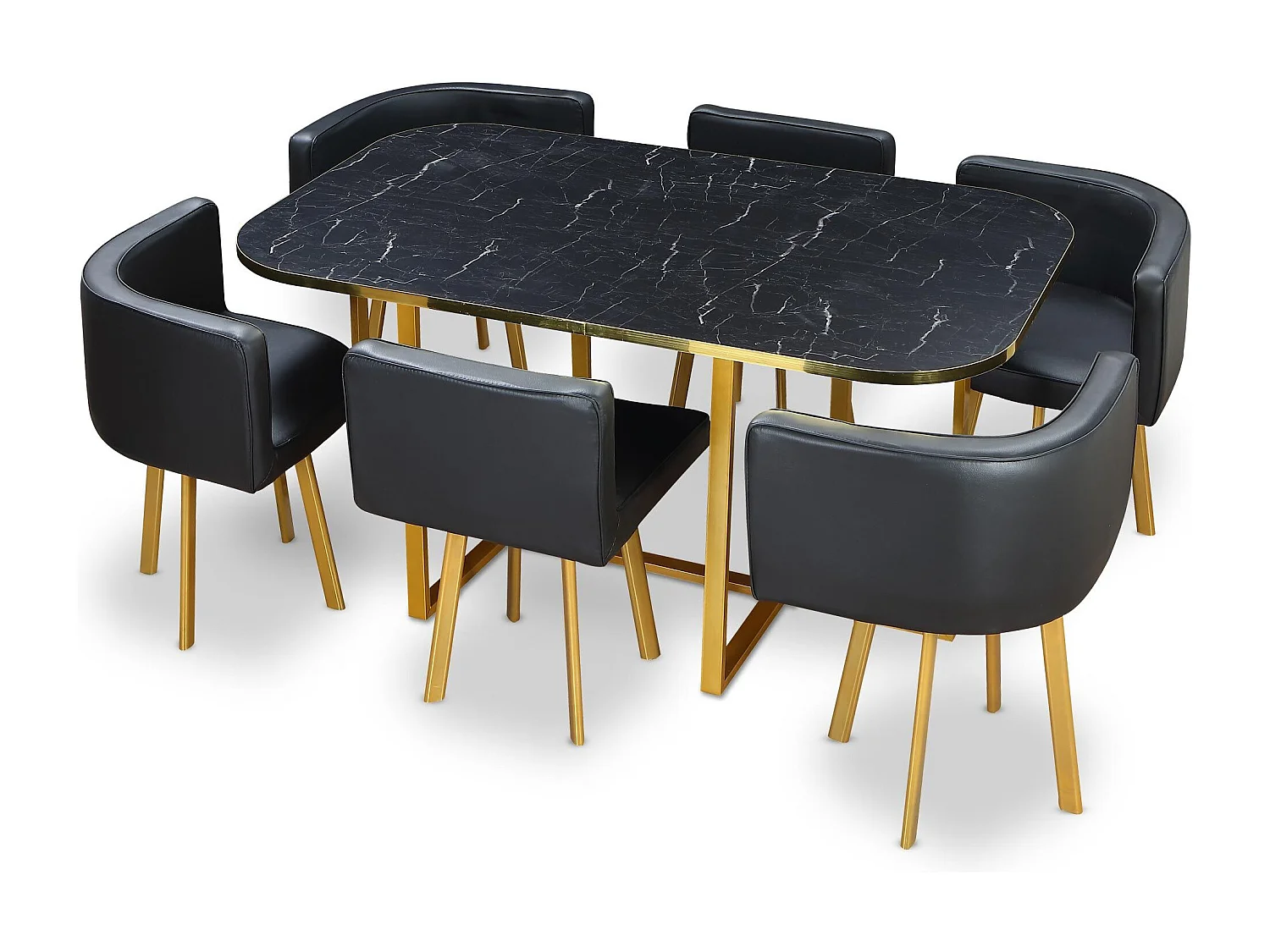 Ensemble Table & Chaises "Oslo" 150cm Noir