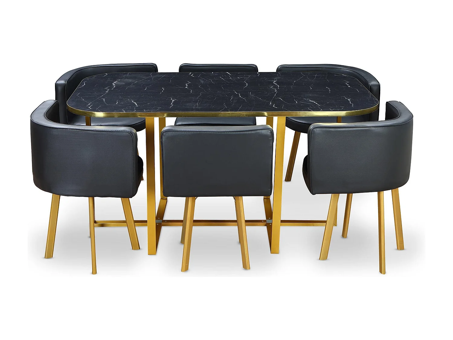 Ensemble Table & Chaises "Oslo" 150cm Noir