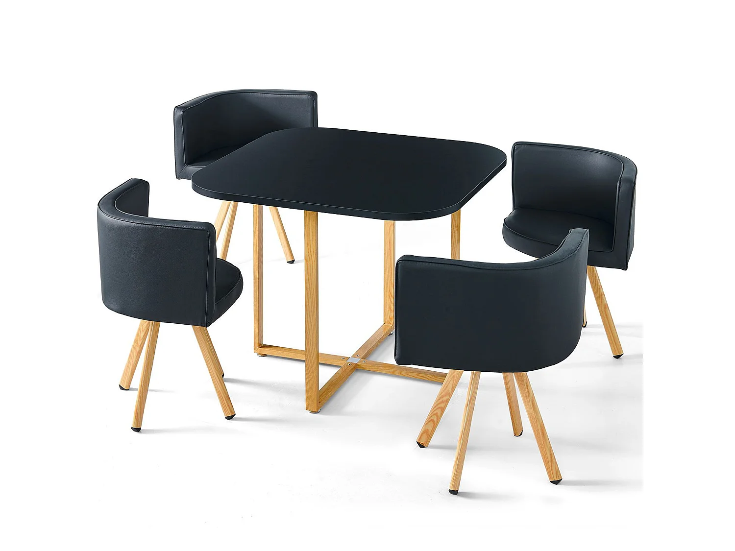 Ensemble Table de Repas & 4 Chaises Design "Norway" Noir