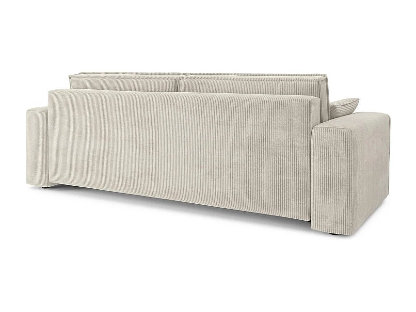Canapé droit MIRAGE convertible velours côtelé beige