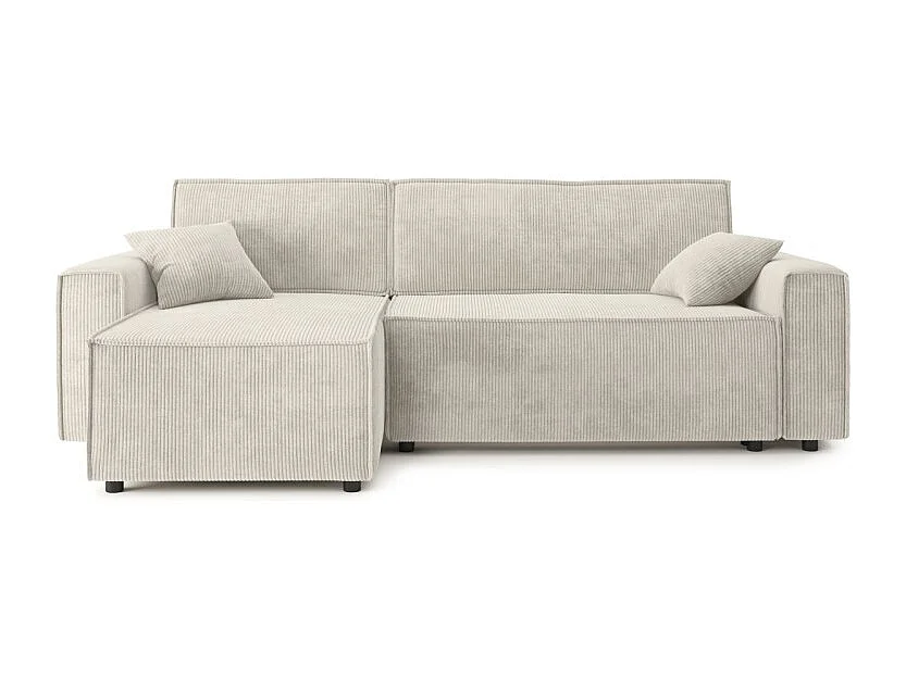 Canapé d'angle MIRAGE convertible et réversible velours côtelé beige