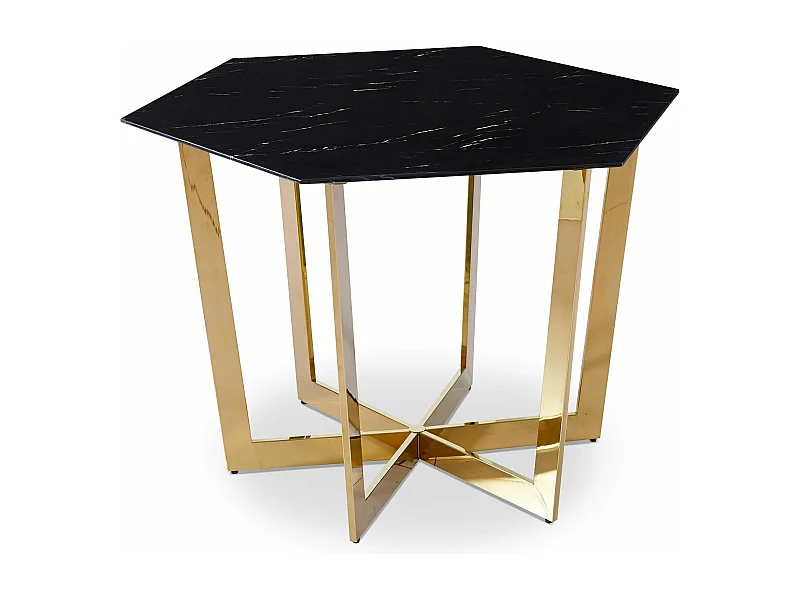 Table de Repas Design "Dizazi" 120cm Noir & Or