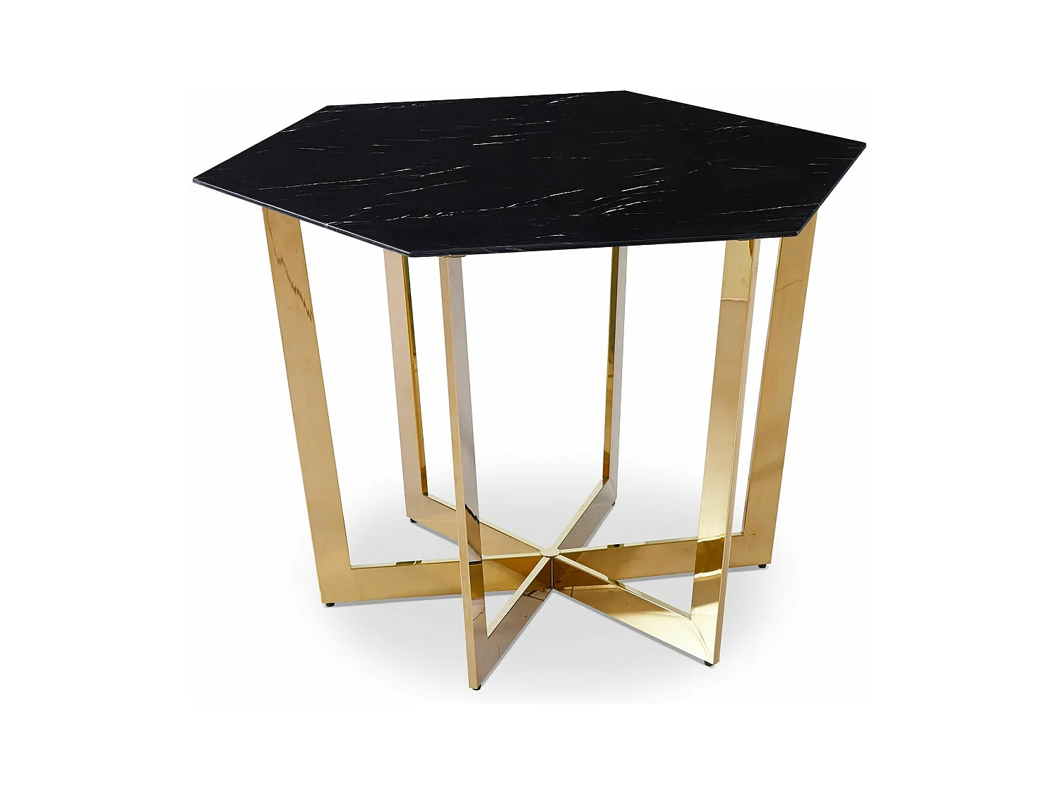 Table de Repas Design "Dizazi" 120cm Noir & Or