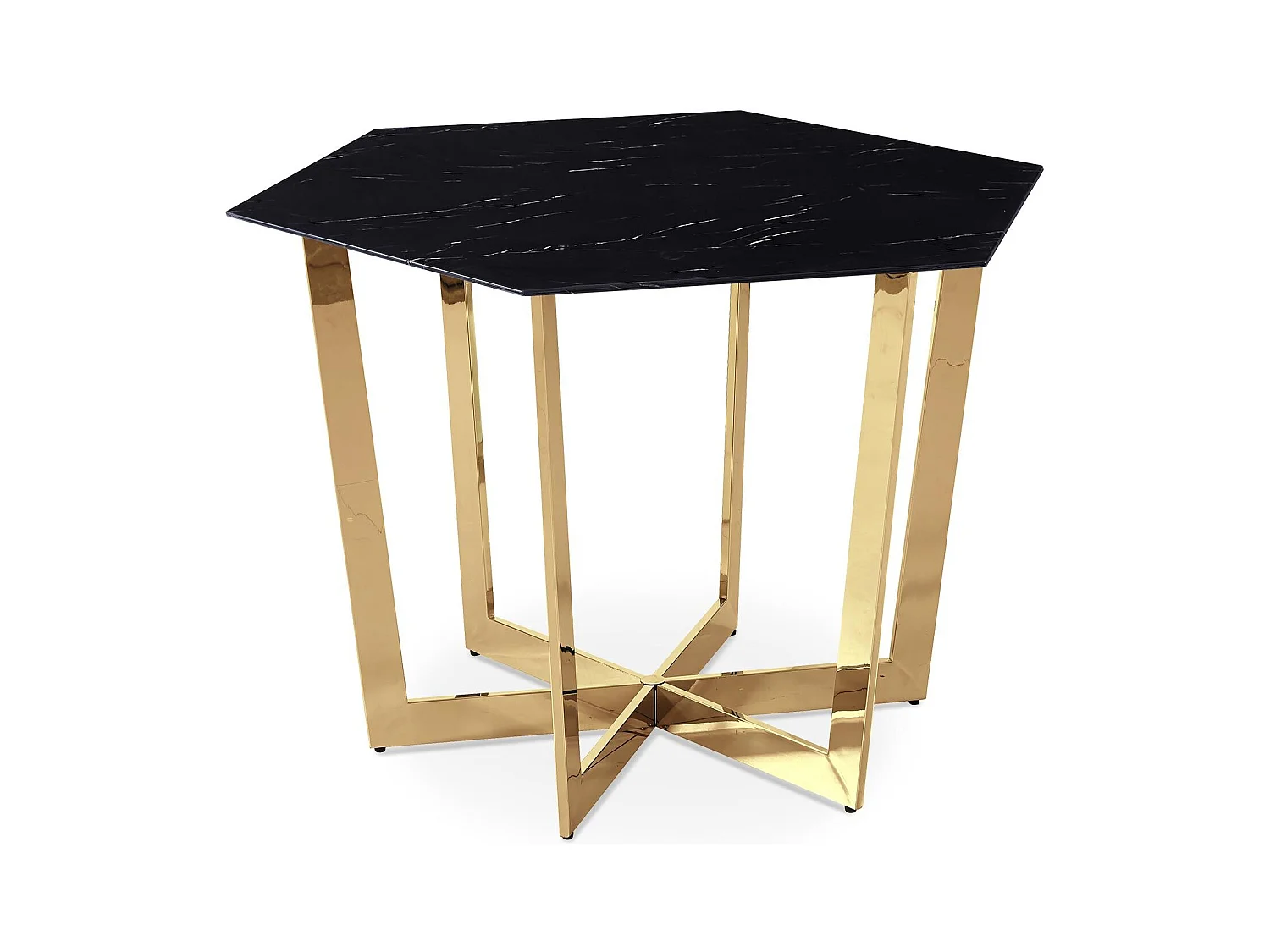 Table de Repas Design "Dizazi" 120cm Noir & Or
