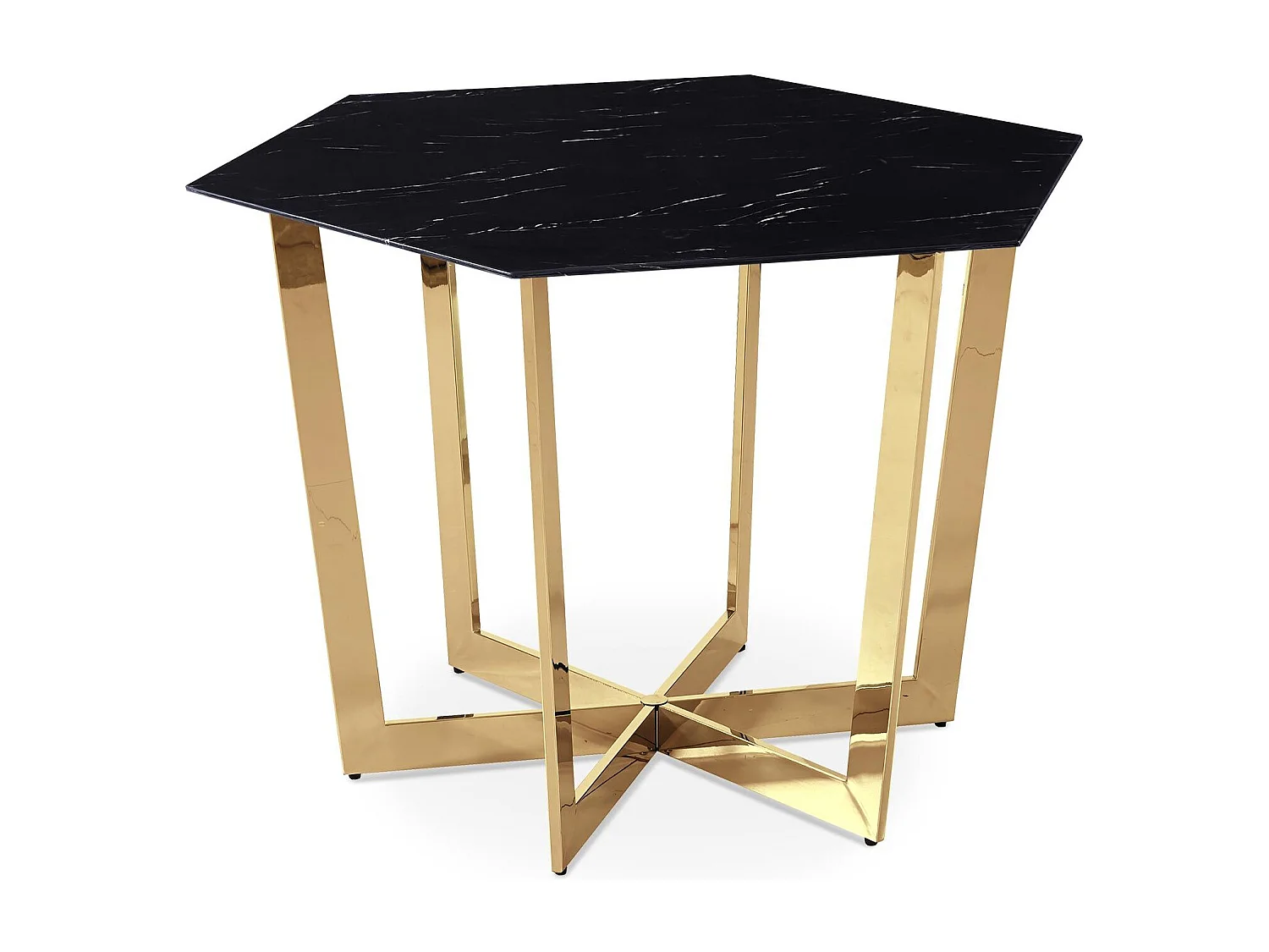 Table de Repas Design "Dizazi" 120cm Noir & Or
