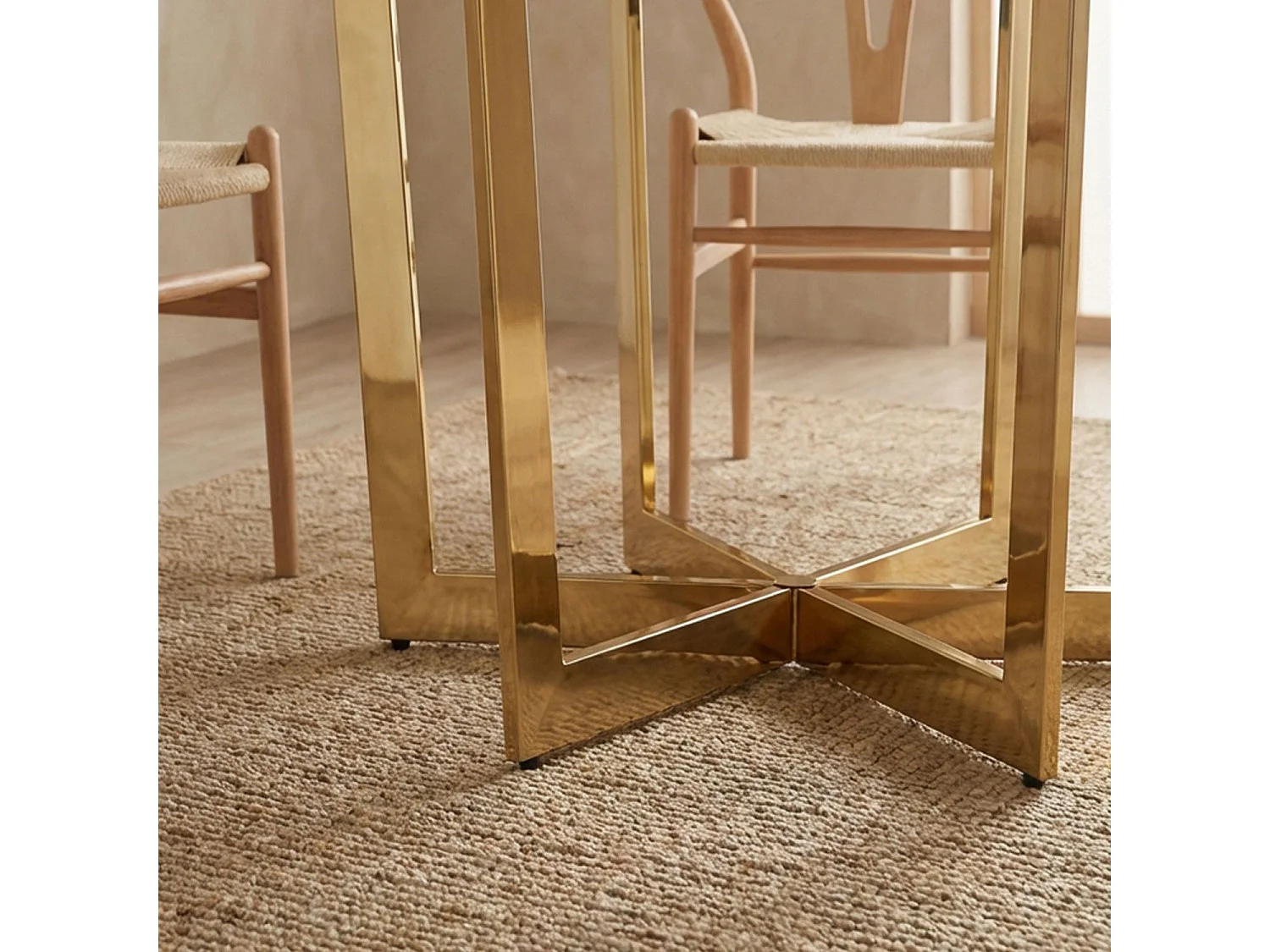 Table de Repas Design "Dizazi" 120cm Noir & Or