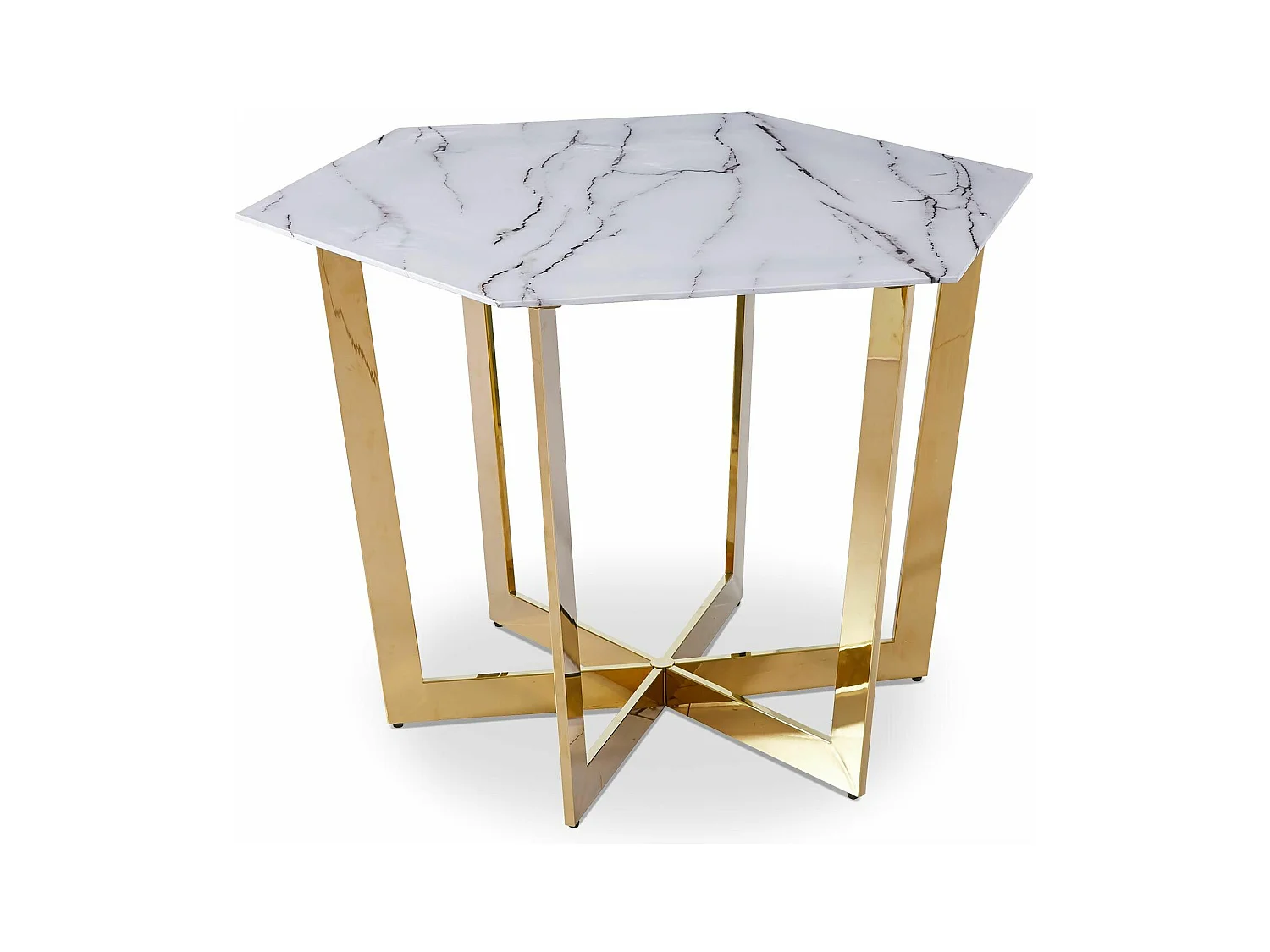 Table de Repas Design "Dizazi" 120cm Blanc & Or