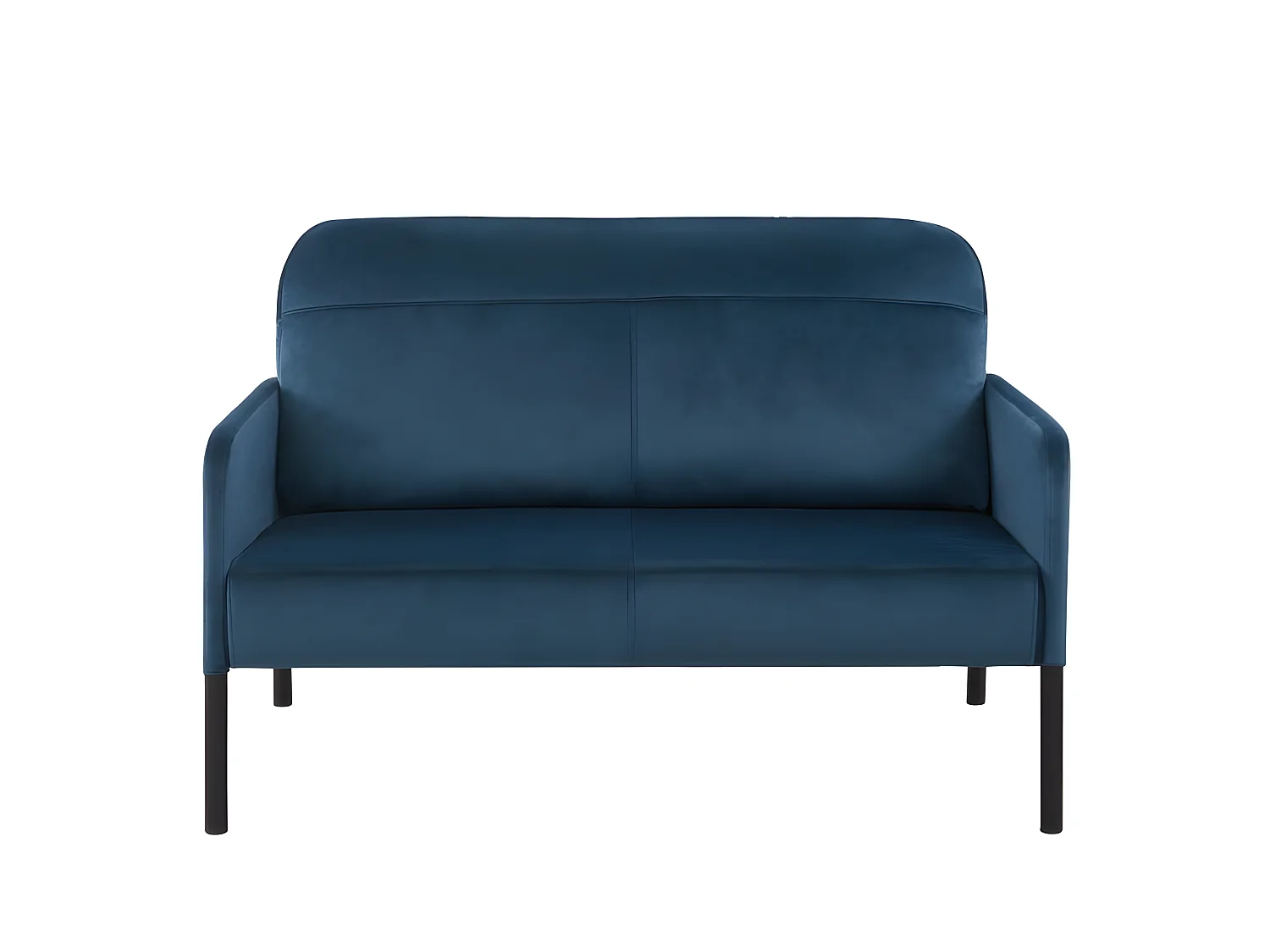 Canapé droit LIAM en velours bleu fixe