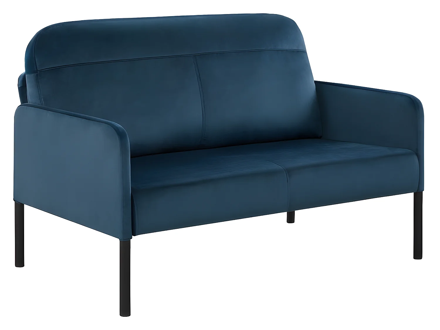 Canapé droit LIAM en velours bleu fixe